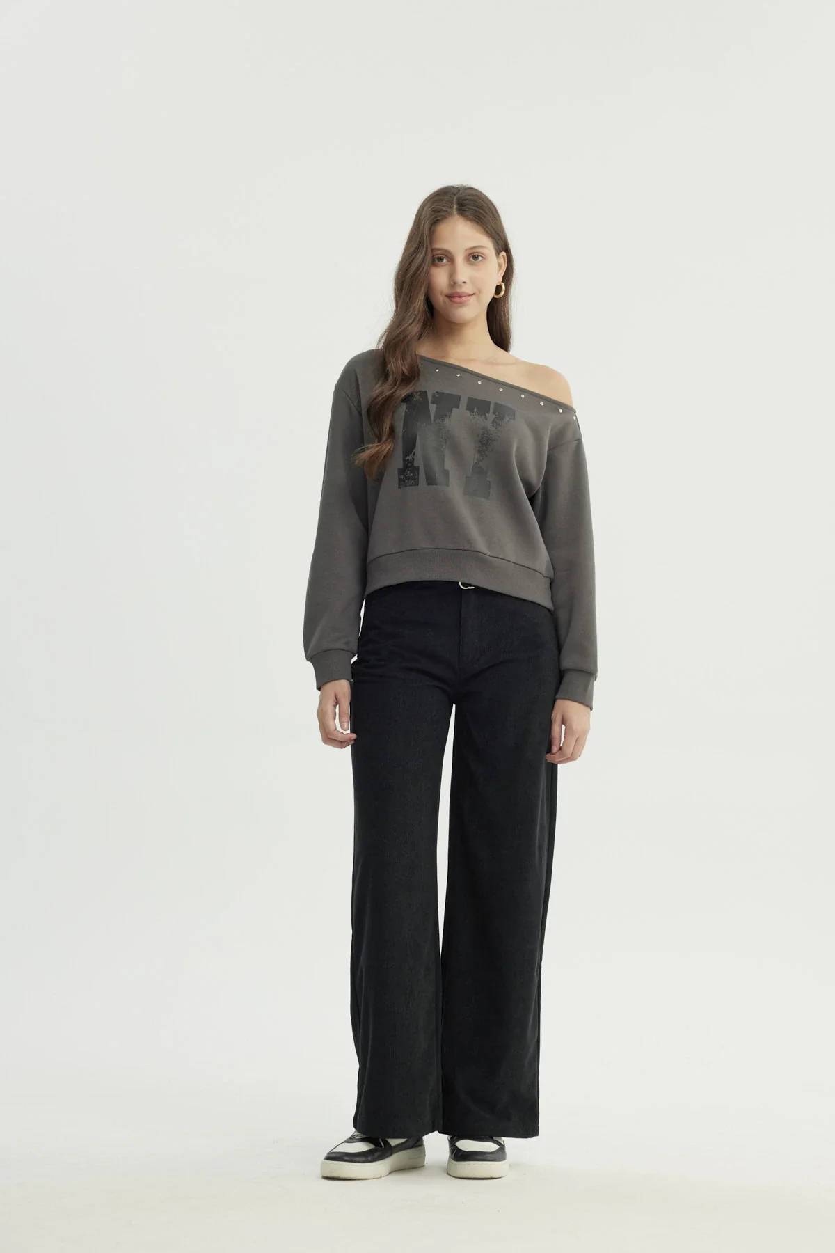 Polerón Mujer Clásico Gris Oscuro - Image 4