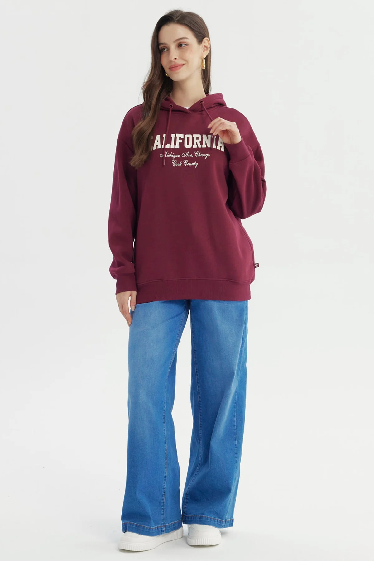 Polerón Mujer Classic Burdeo - Image 4