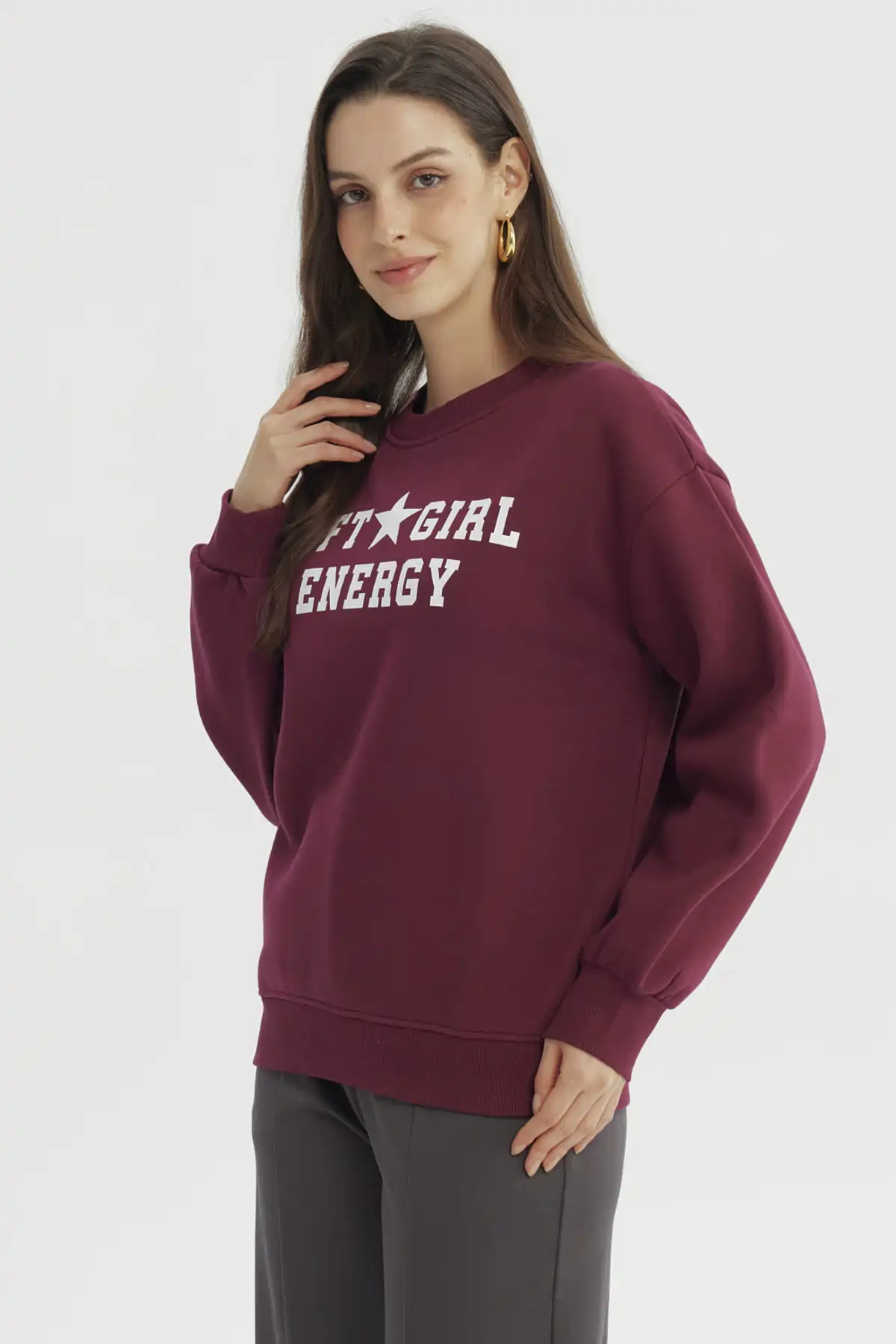 Polerón Mujer Classic Burdeo - Image 2