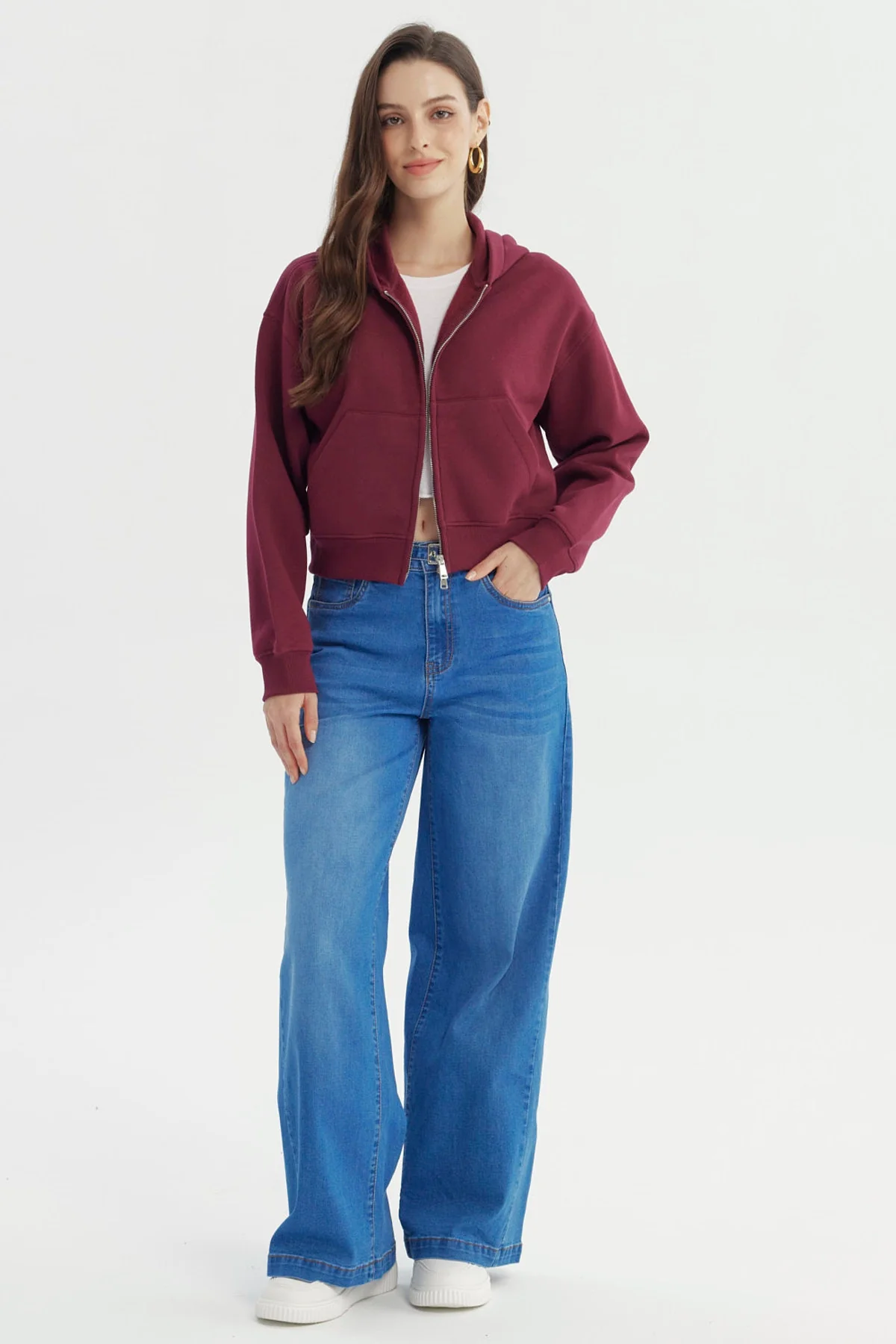Polerón Mujer Classic Burdeo - Image 4
