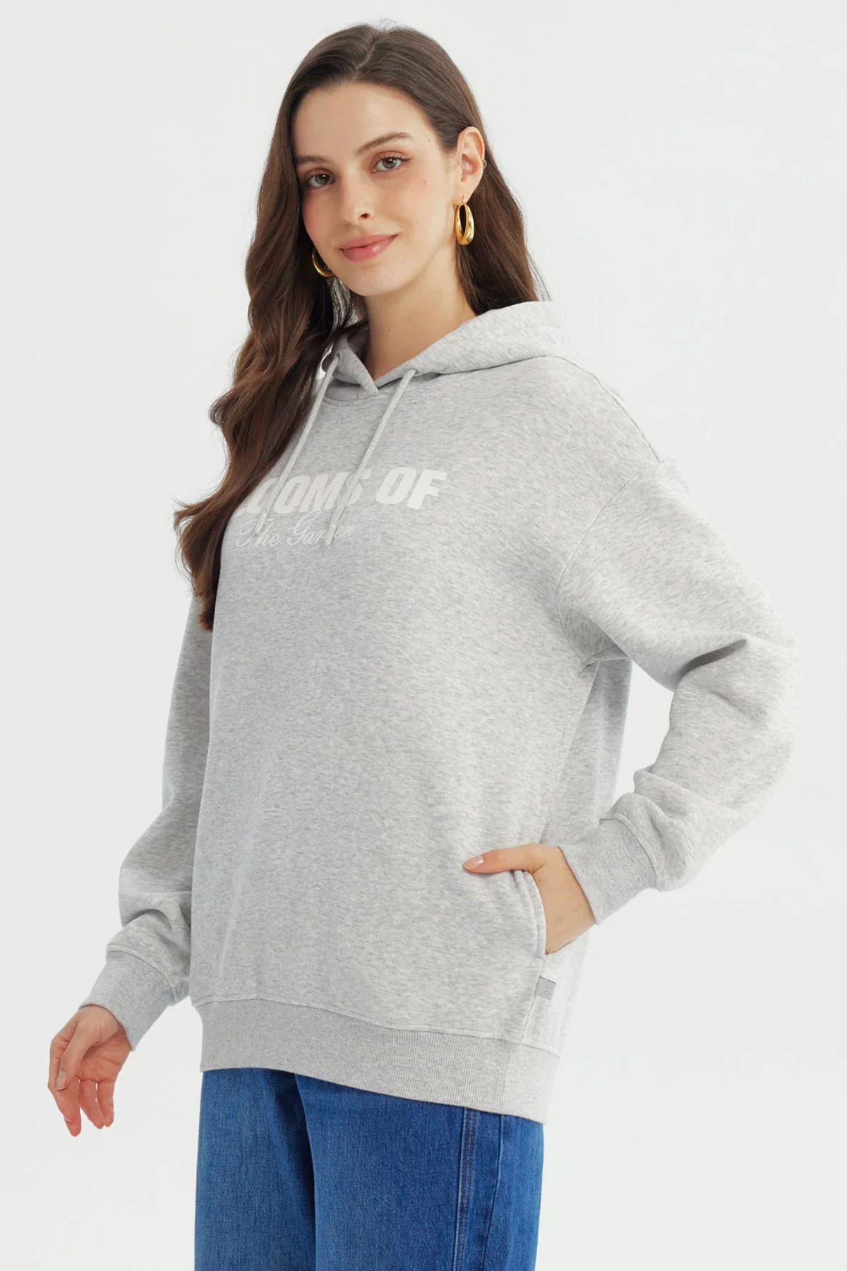 Polerón Mujer Classic Gris Melange - Image 2