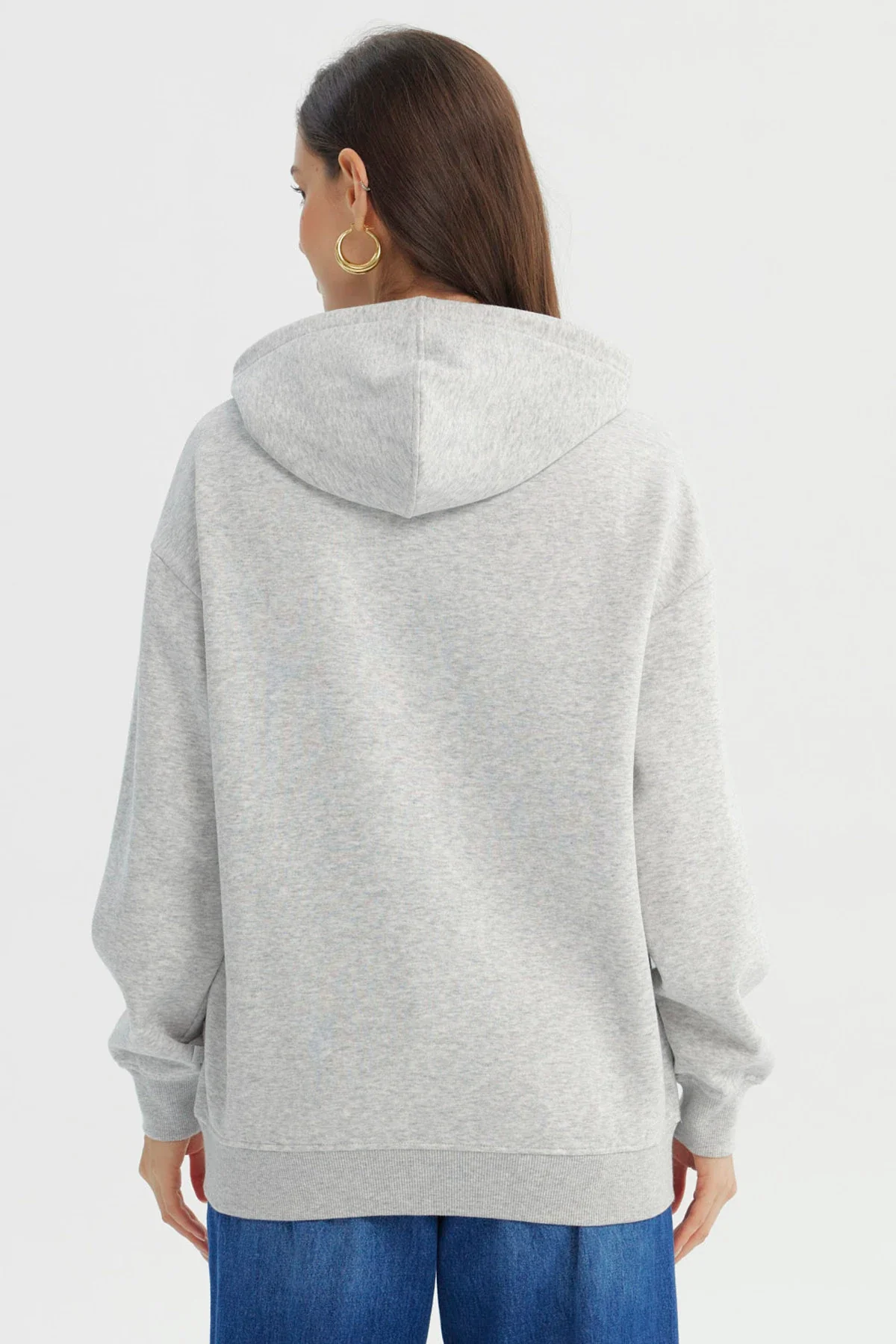 Polerón Mujer Classic Gris Melange - Image 3