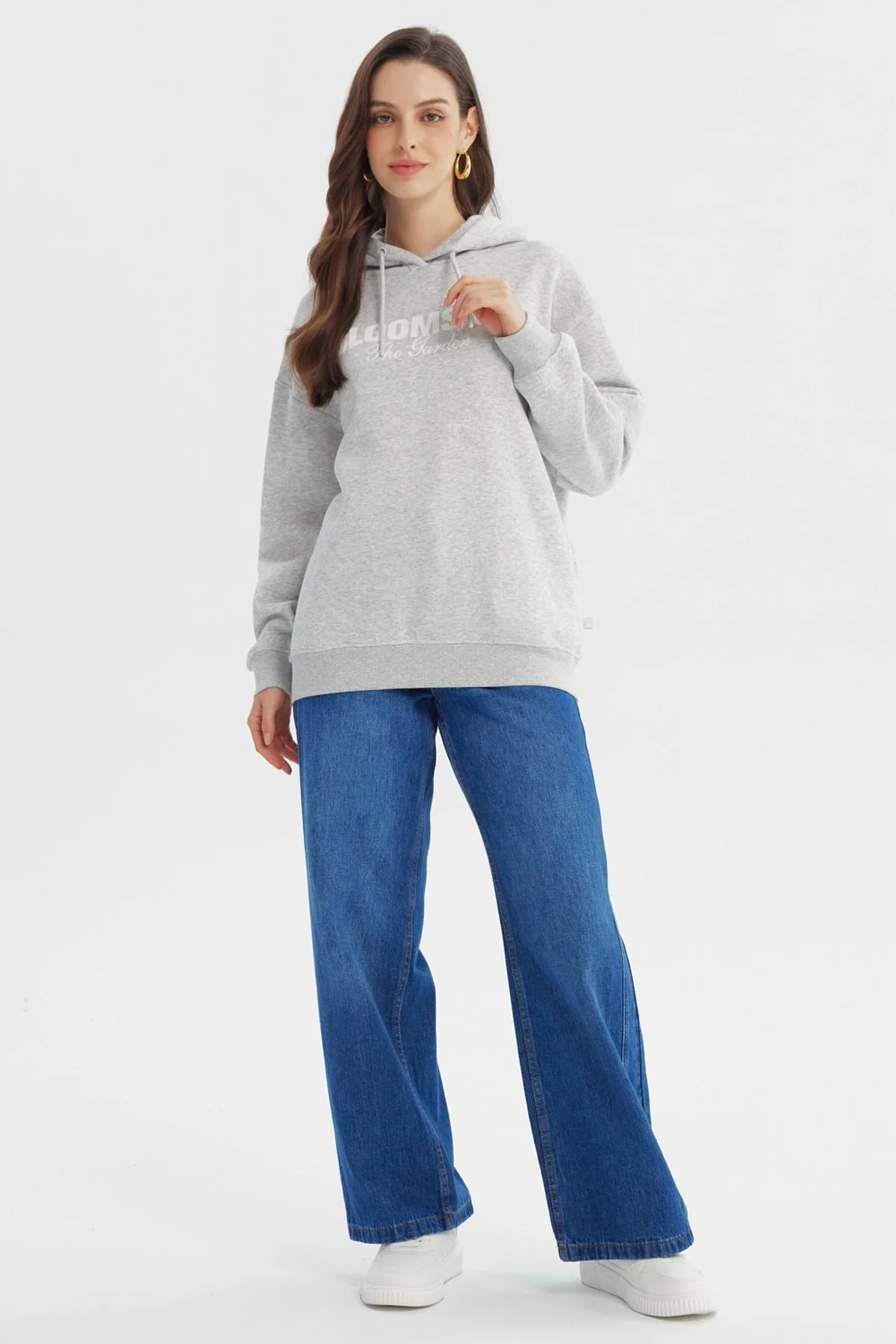 Polerón Mujer Classic Gris Melange - Image 4