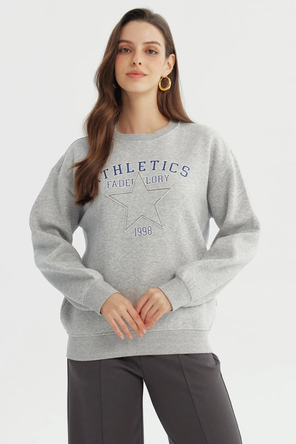 Polerón Mujer Classic Gris Melange