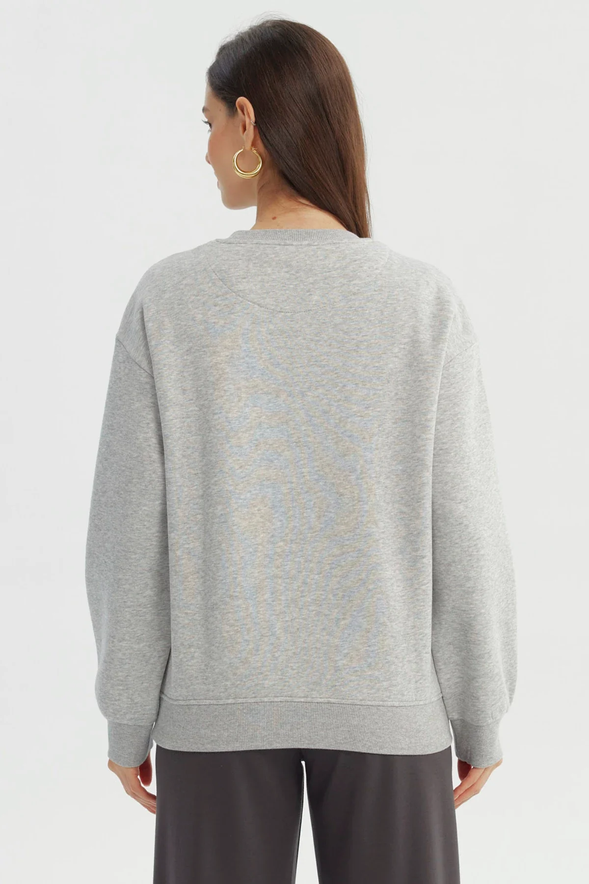 Polerón Mujer Classic Gris Melange - Image 3