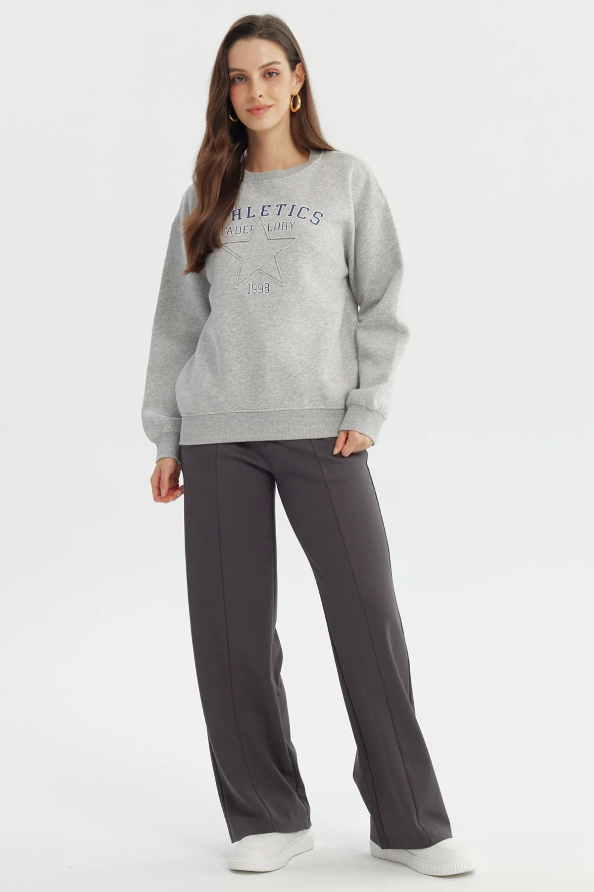 Polerón Mujer Classic Gris Melange - Image 4