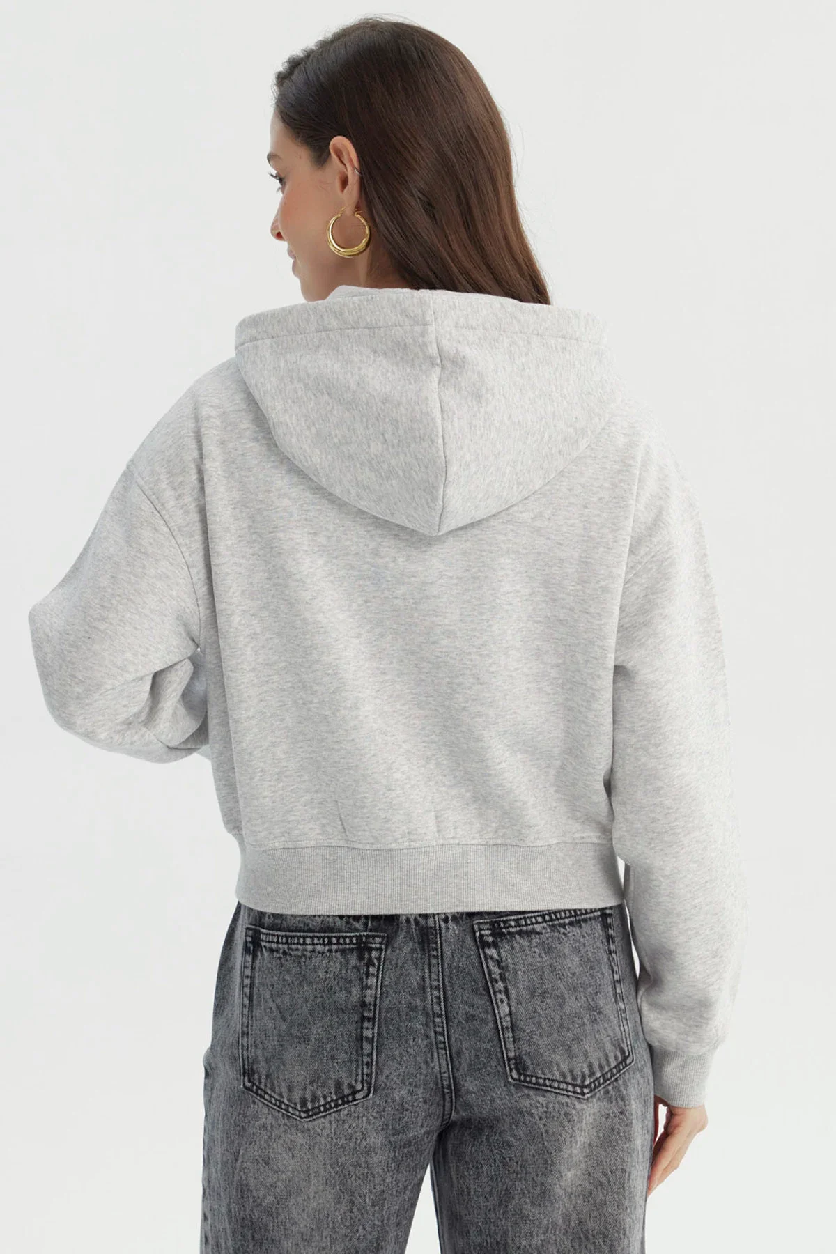 Polerón Mujer Classic Gris Melange - Image 3