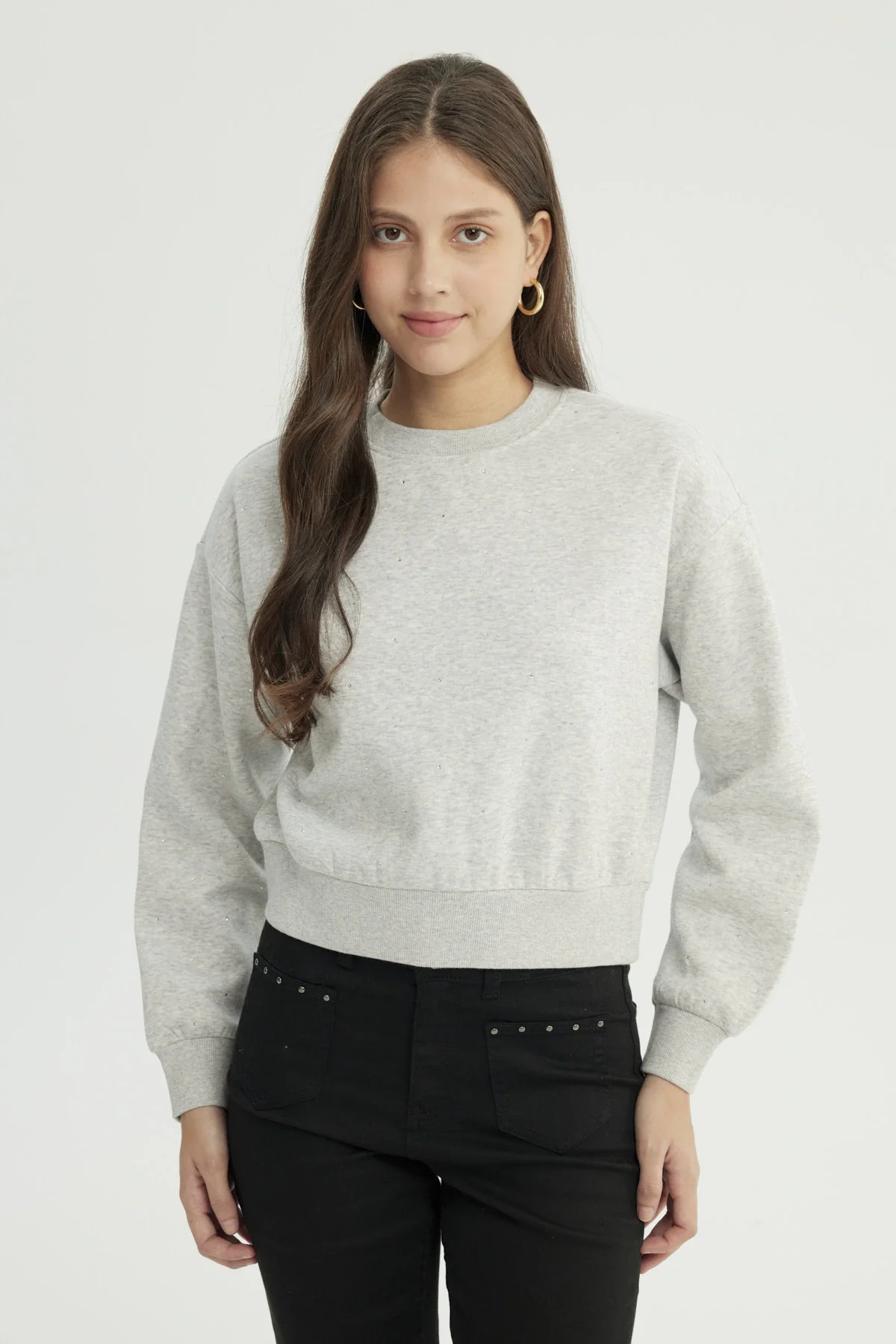 Polerón Mujer Classic Gris Melange
