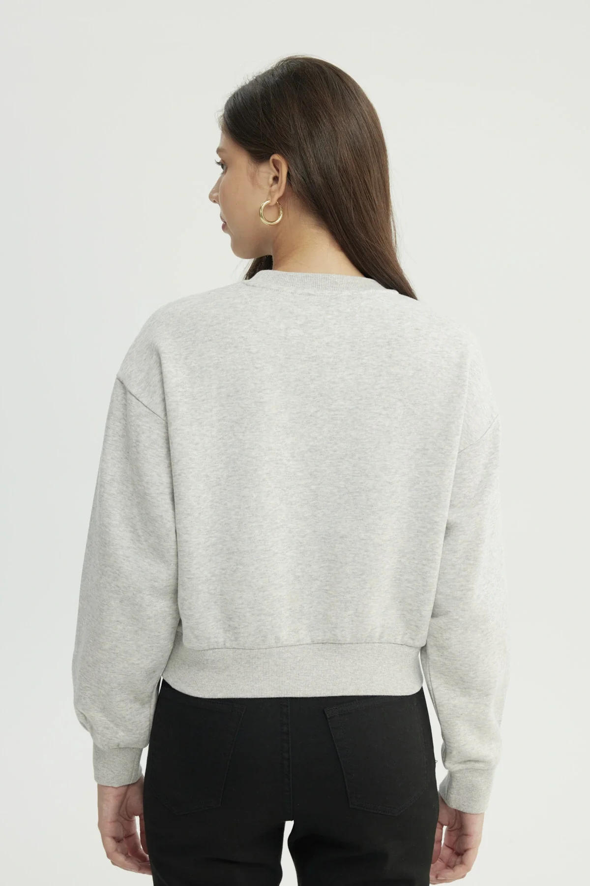 Polerón Mujer Classic Gris Melange - Image 3