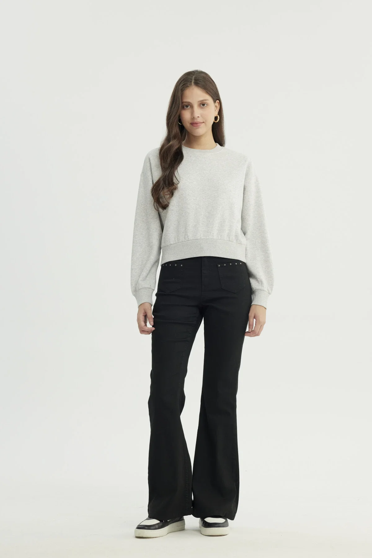 Polerón Mujer Classic Gris Melange - Image 4
