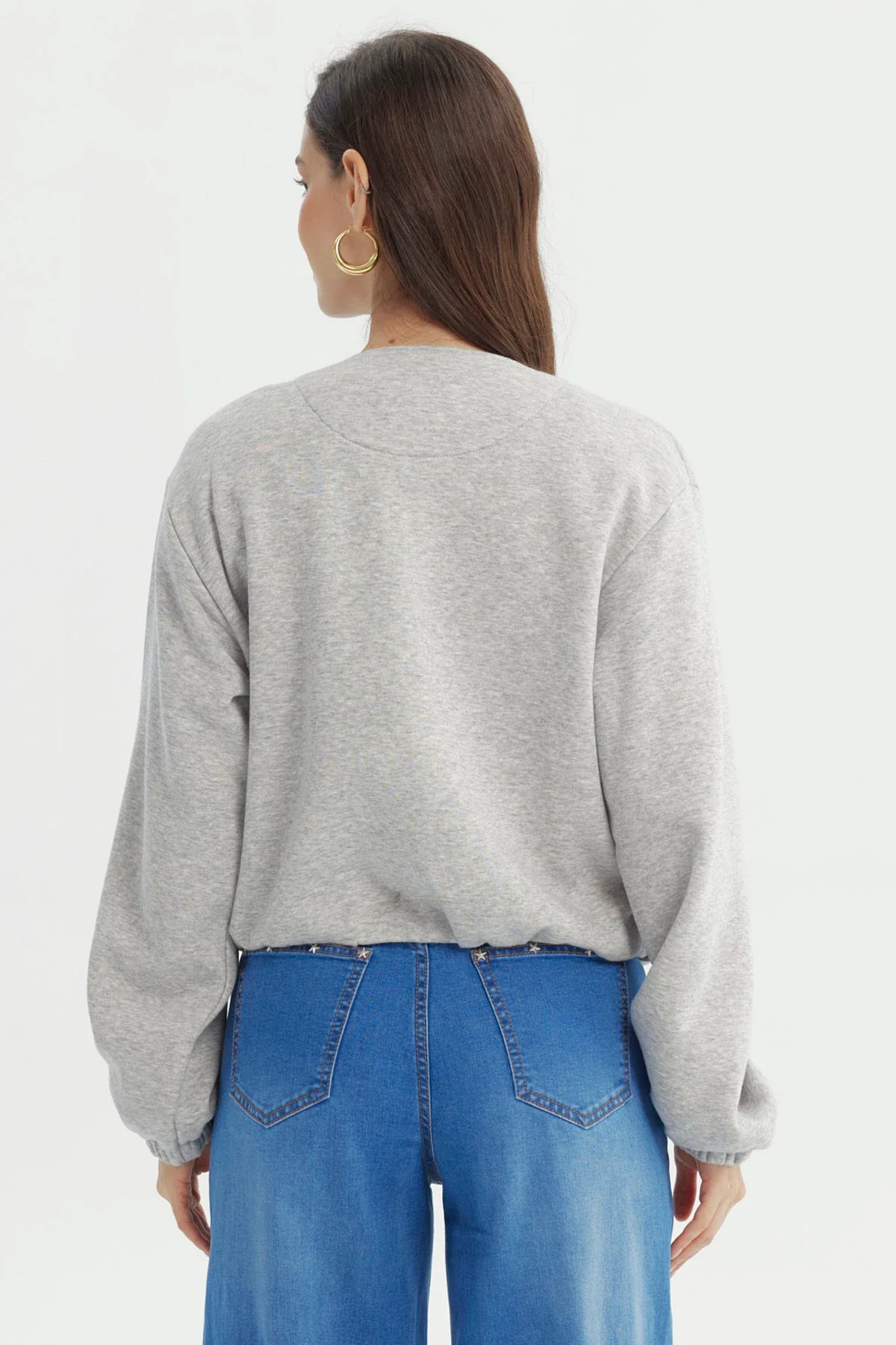 Polerón Mujer Classic Gris Melange - Image 3