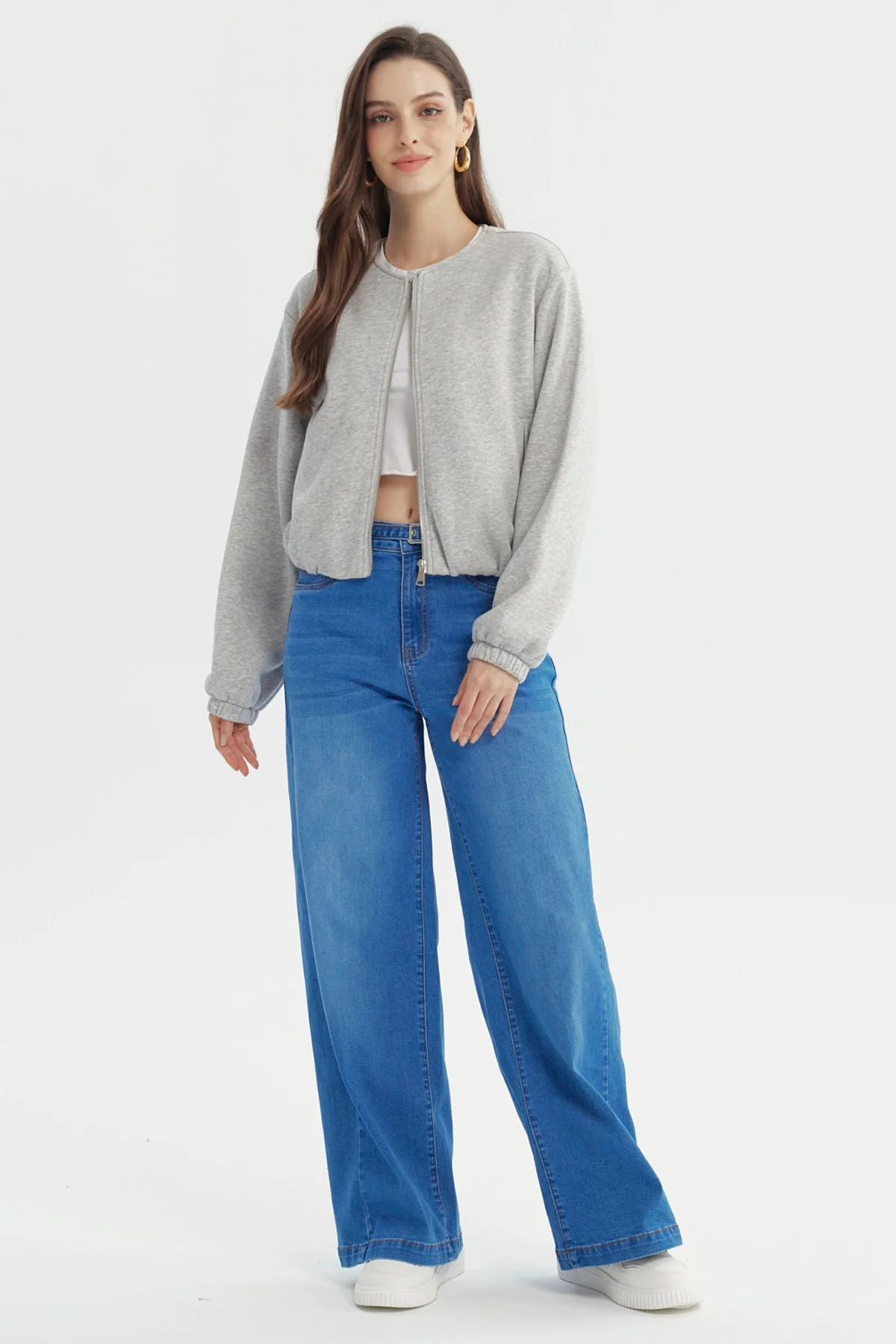 Polerón Mujer Classic Gris Melange - Image 4