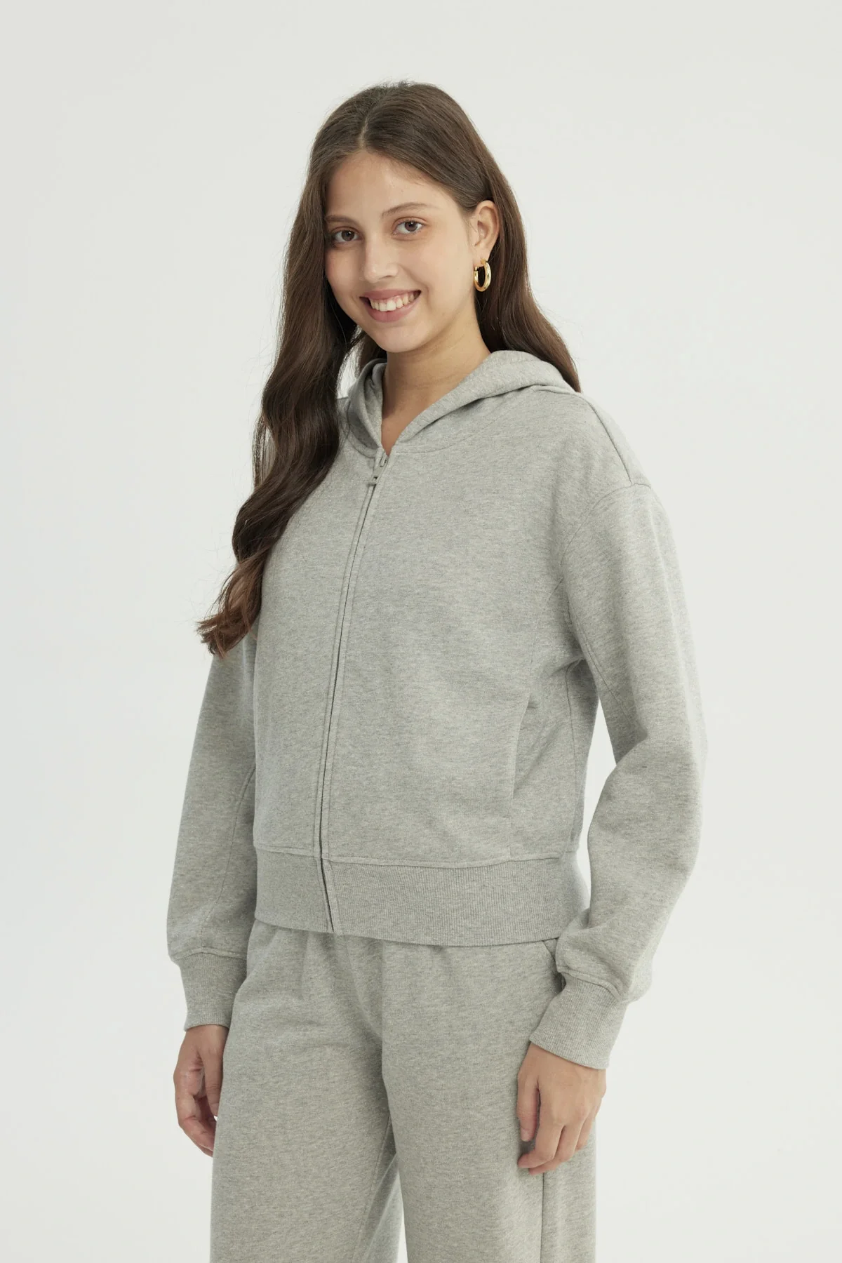 Polerón Mujer Classic Gris Melange - Image 2