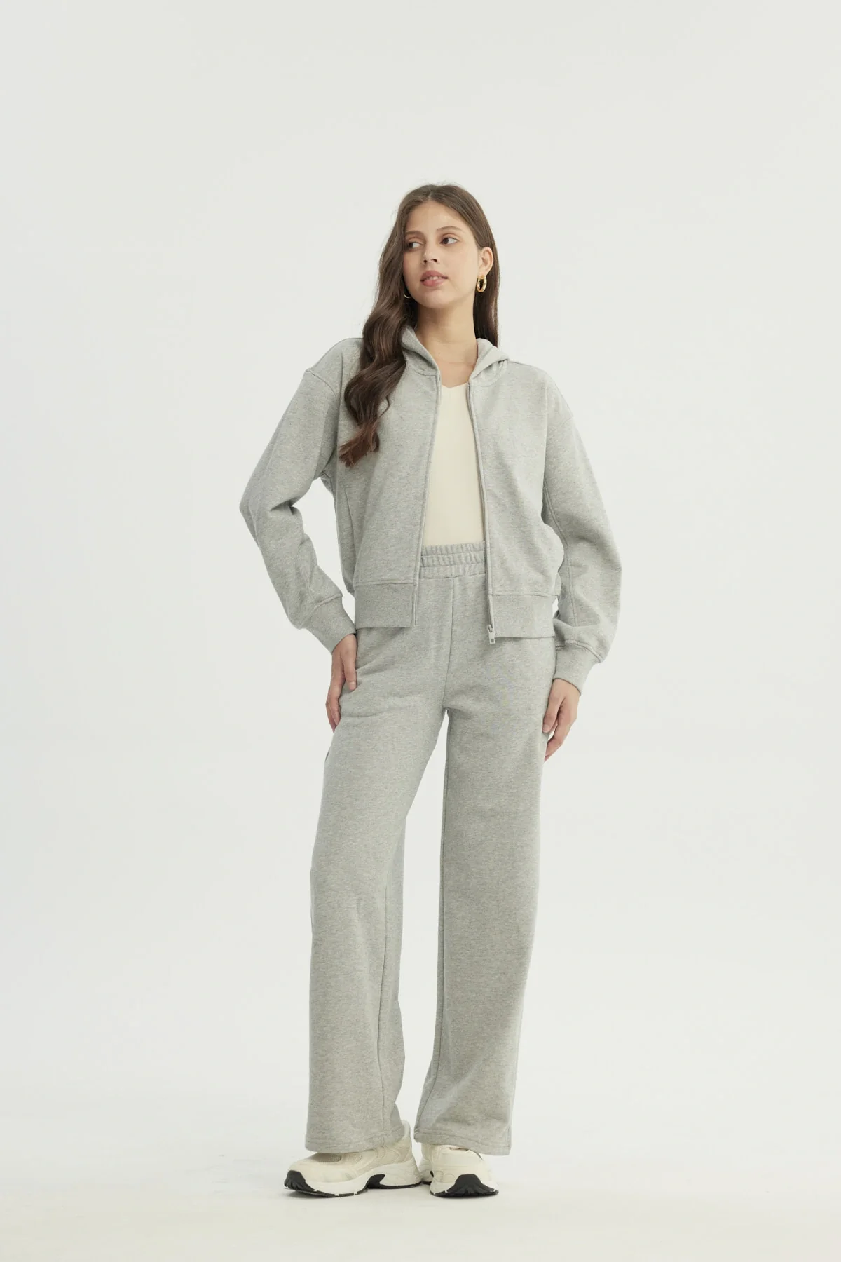 Polerón Mujer Classic Gris Melange - Image 4