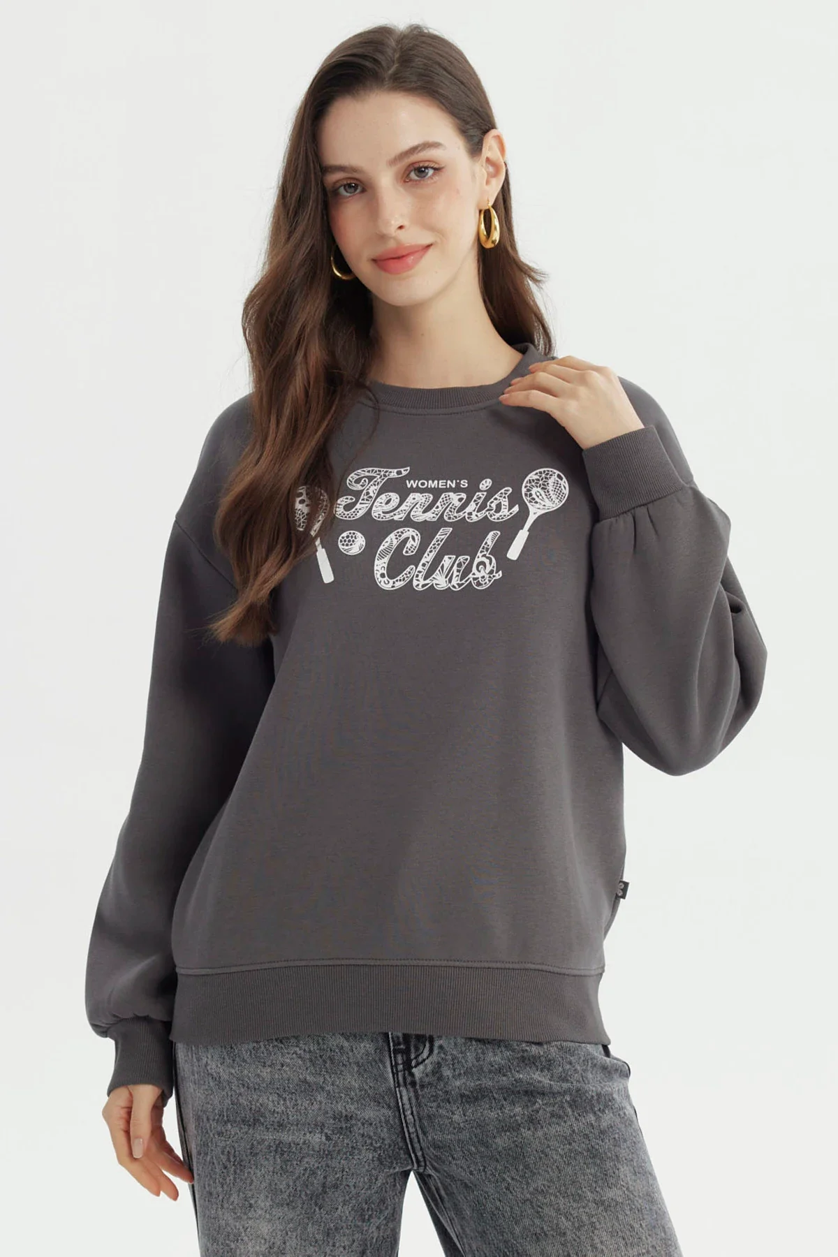 Polerón Mujer Classic Gris Oscuro