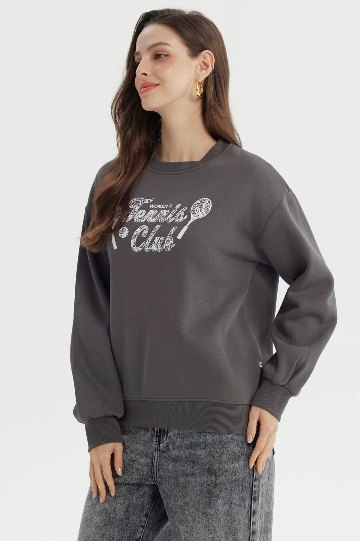 Polerón Mujer Classic Gris Oscuro - Image 2