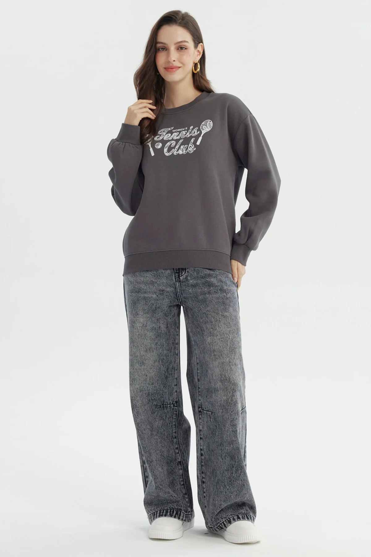 Polerón Mujer Classic Gris Oscuro - Image 4