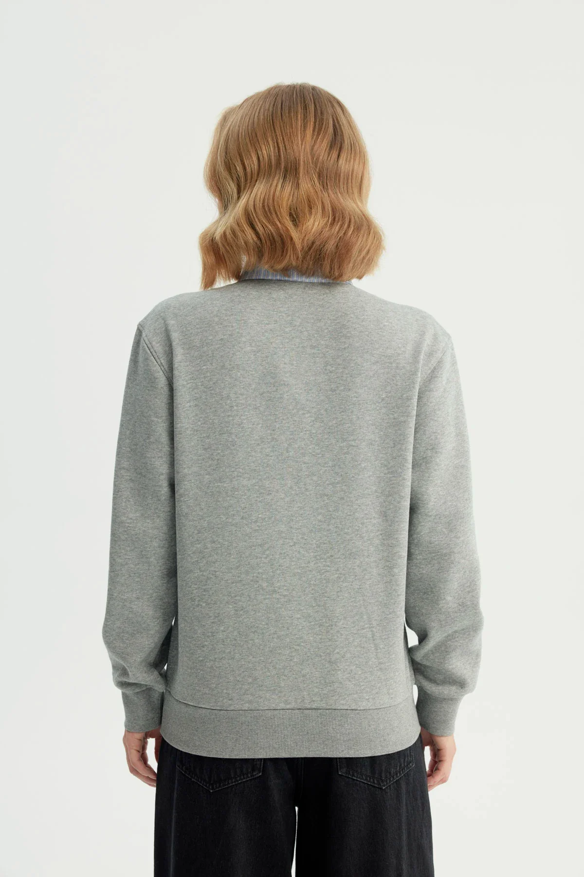 Polerón Mujer Estilo Bomber Gris Melange - Image 3
