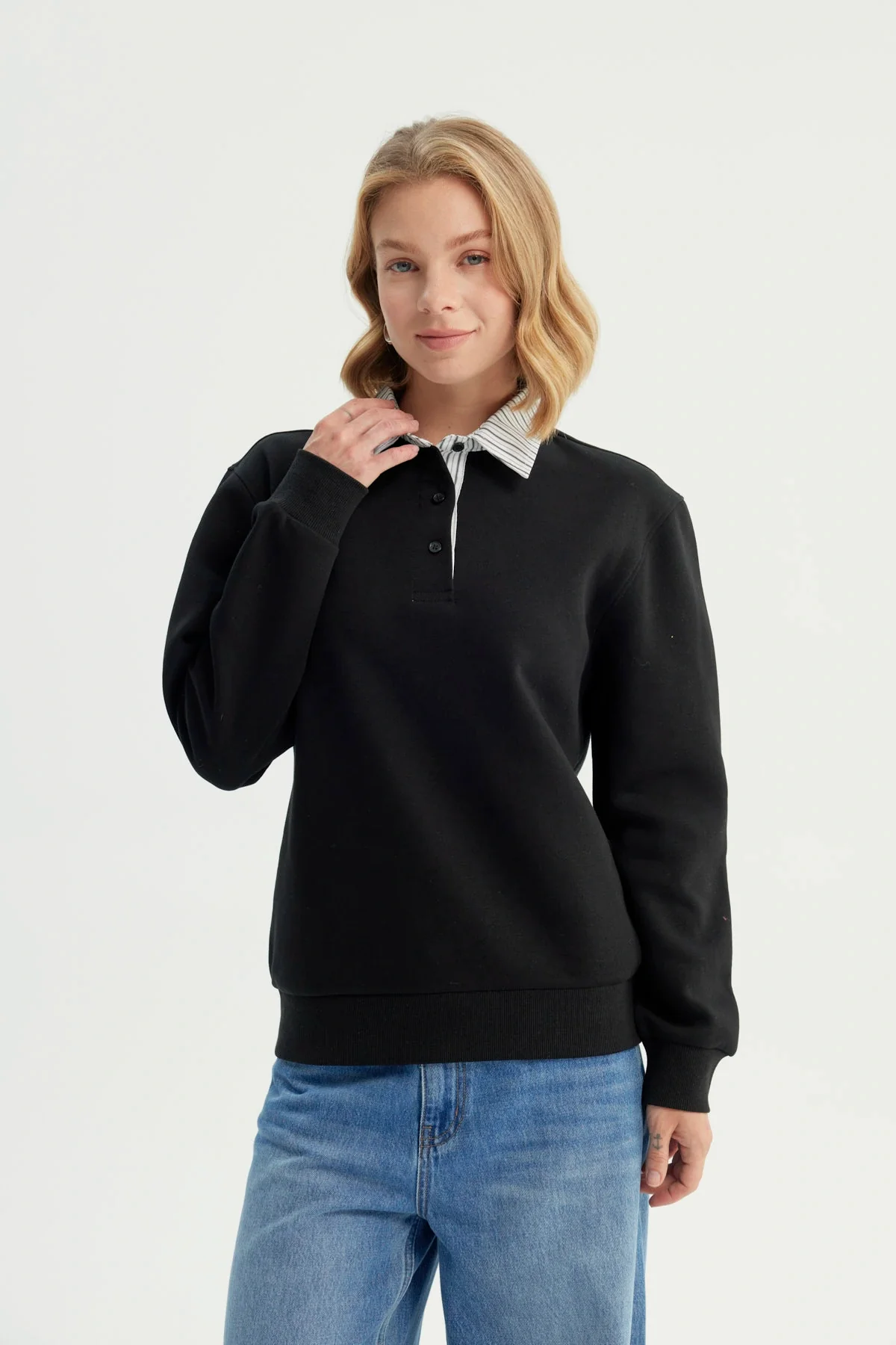 Polerón Mujer Estilo Bomber Negro