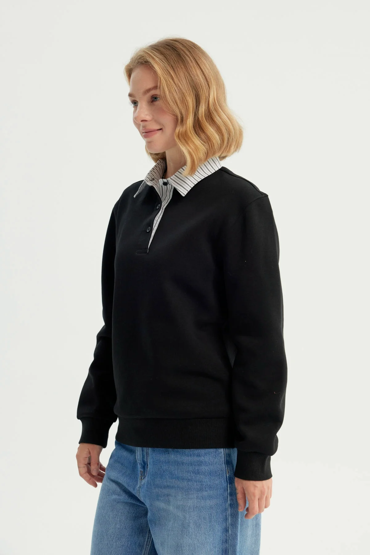 Polerón Mujer Estilo Bomber Negro - Image 2