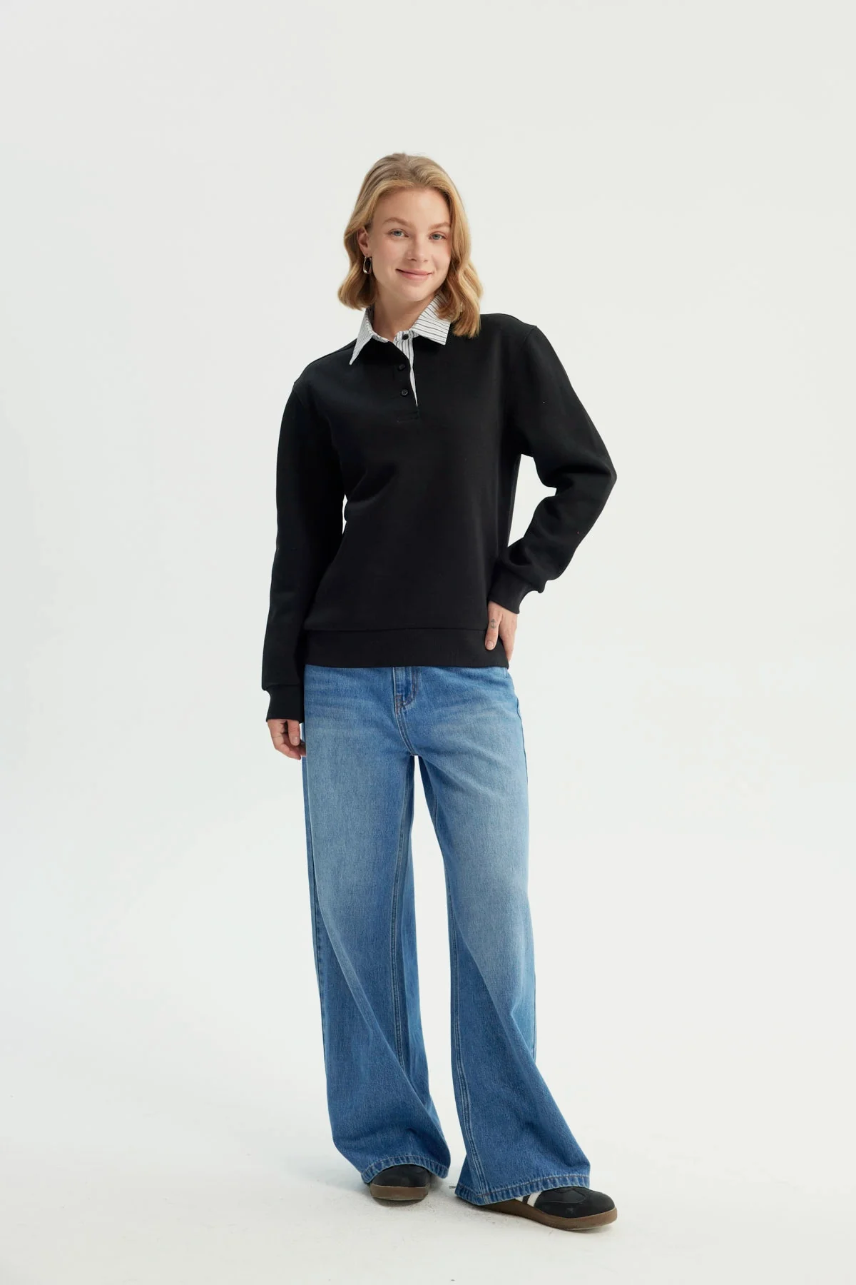 Polerón Mujer Estilo Bomber Negro - Image 4