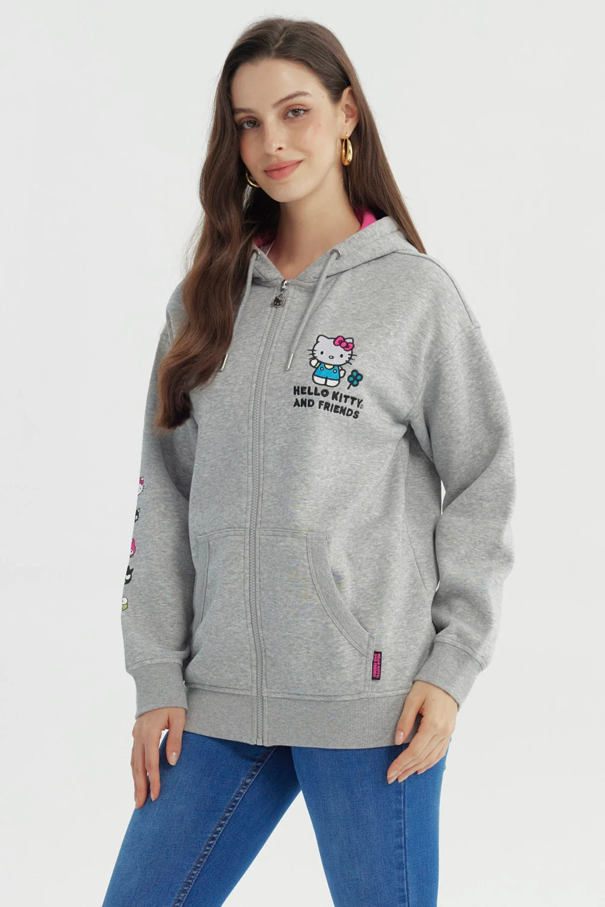 Polerón Mujer Hello Kitty Gris Melange - Image 2