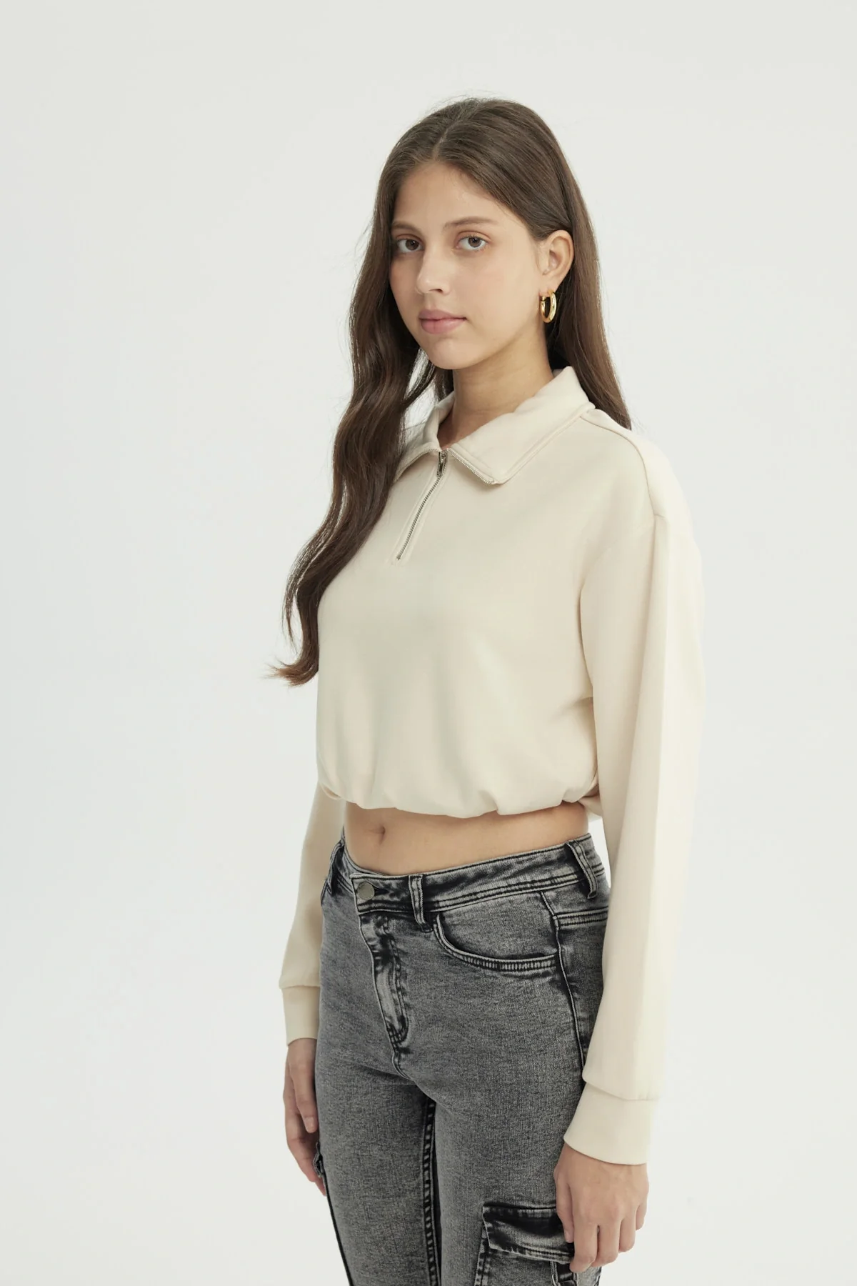 Polerón Mujer Regular Beige Claro - Image 2