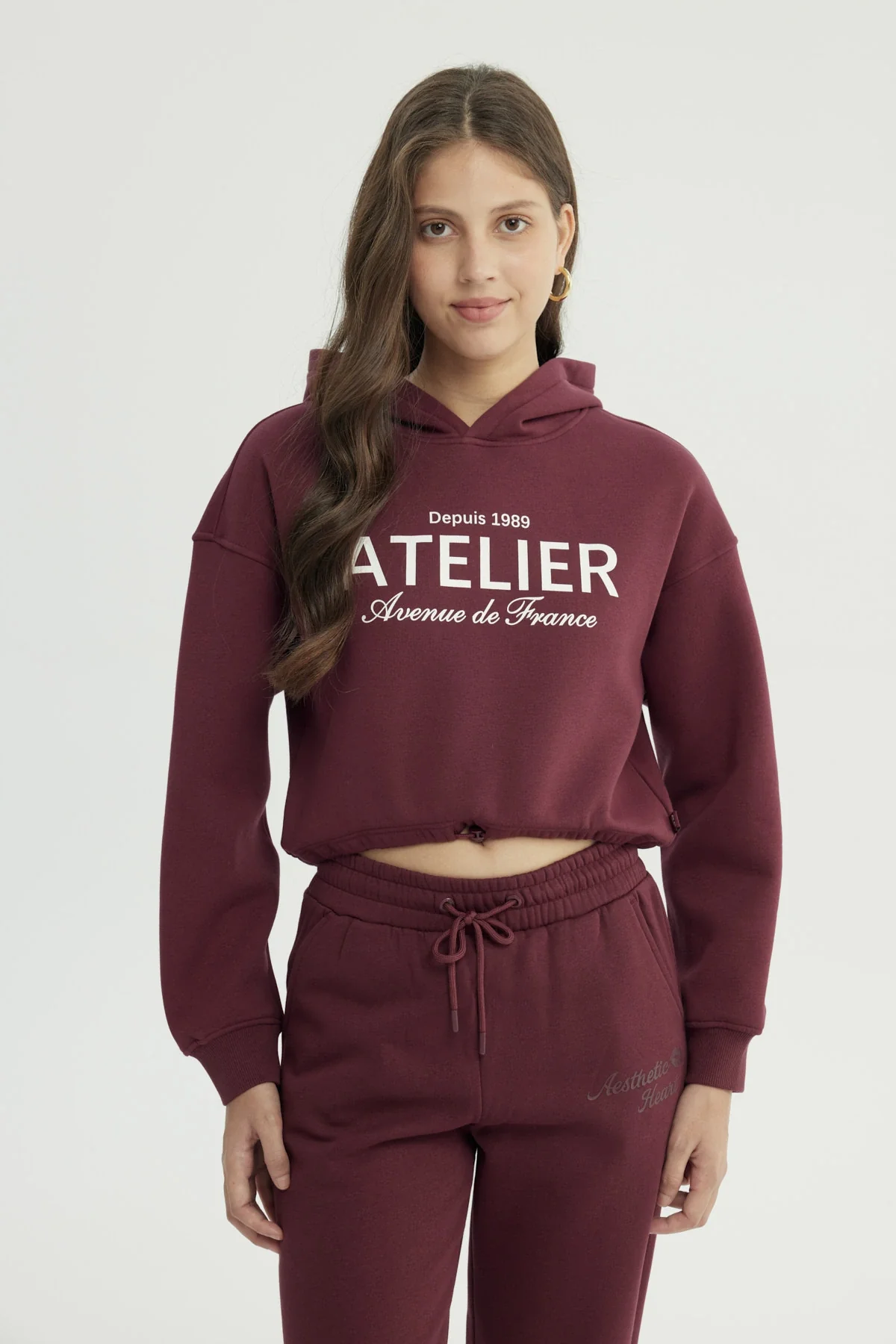 Polerón Mujer Regular Burdeo