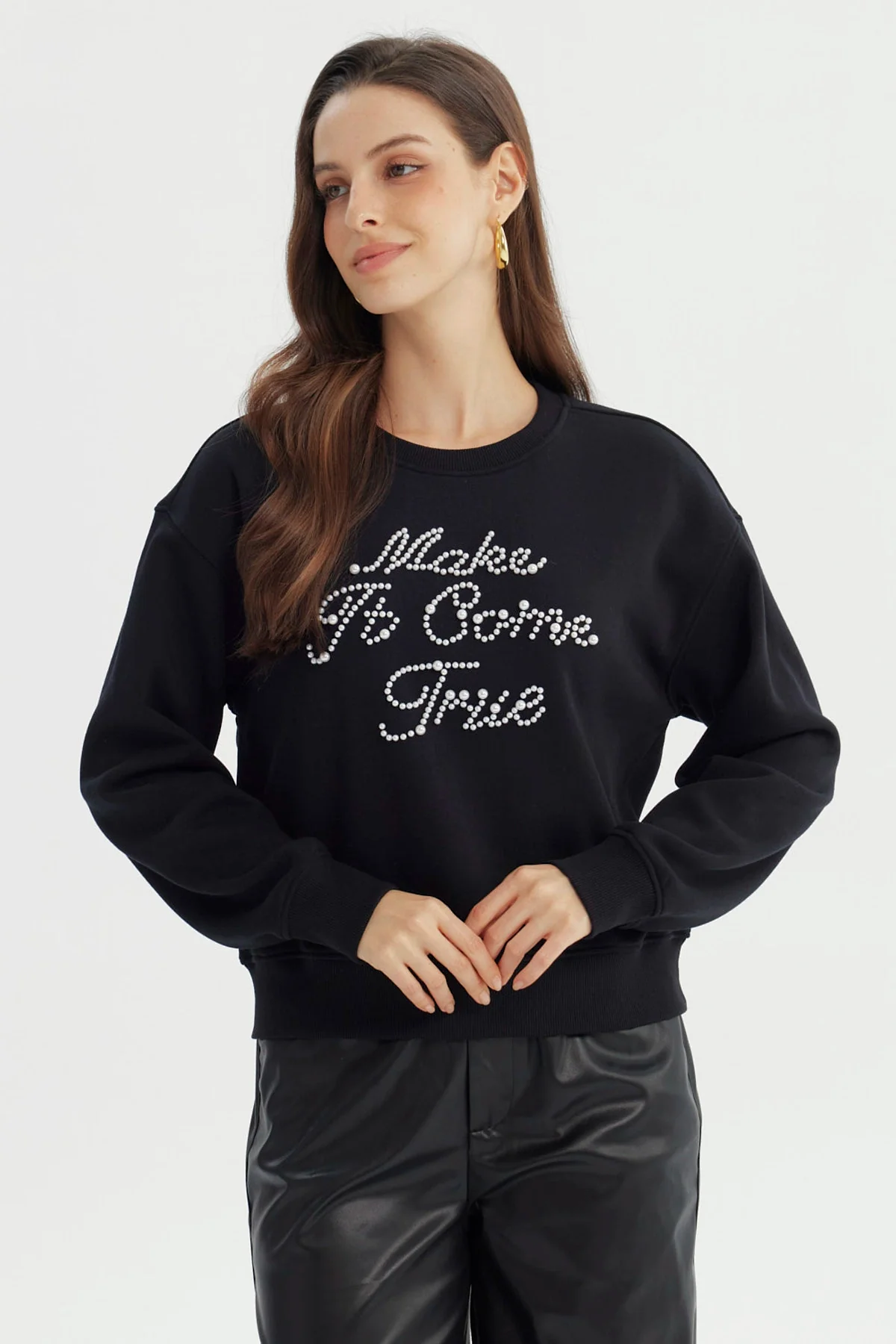 Polerón Mujer Regular Negro