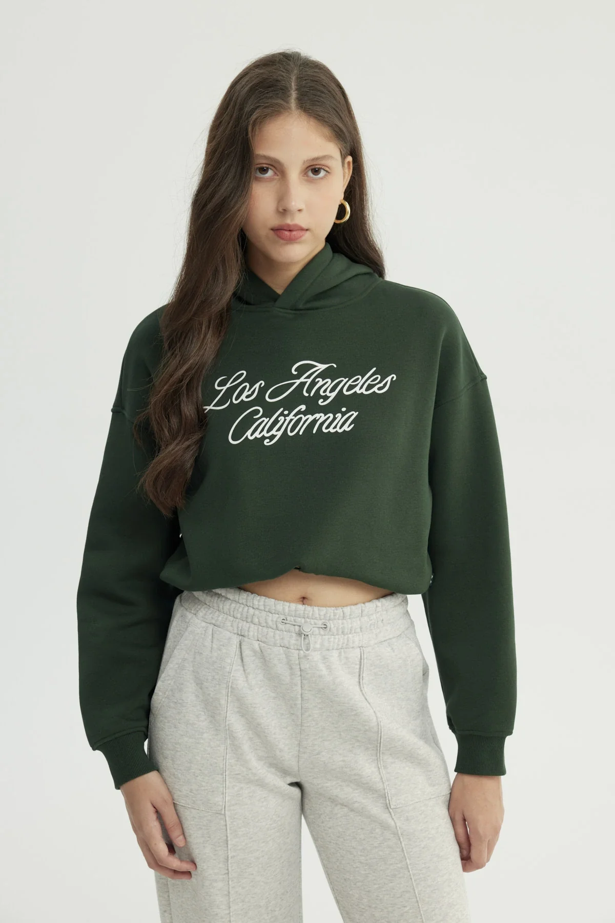 Polerón Mujer Regular Verde Oscuro