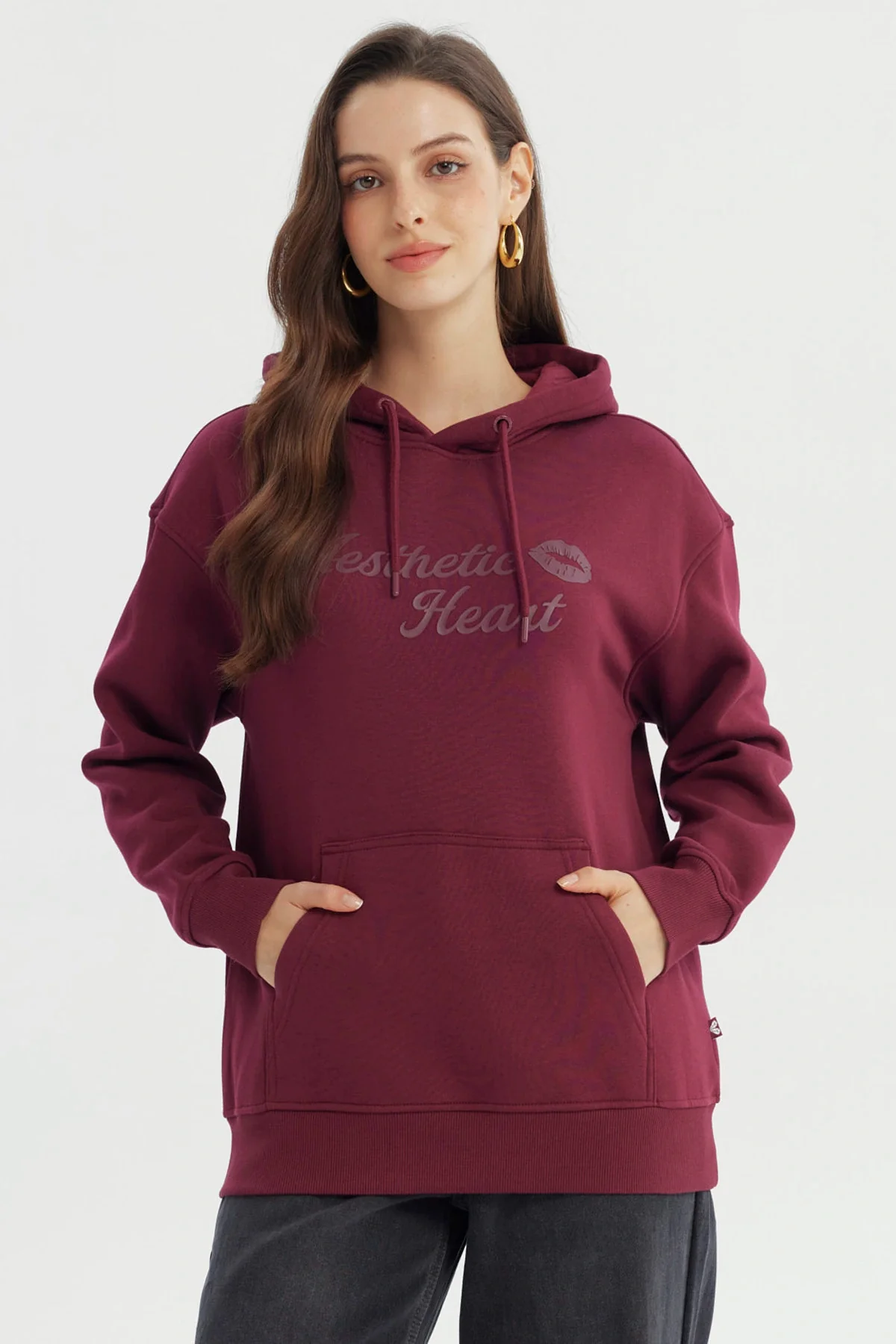 Polerón Mujer Slim Burdeo