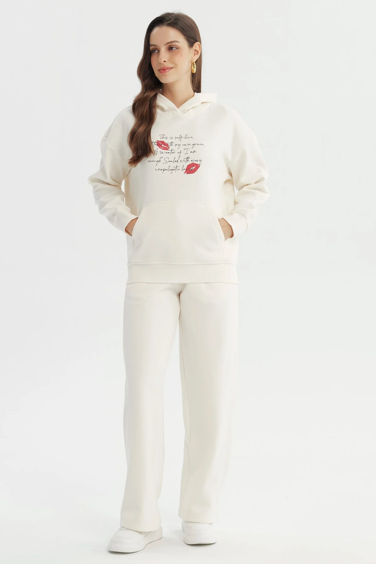 Polerón Mujer Slim Crema - Image 3