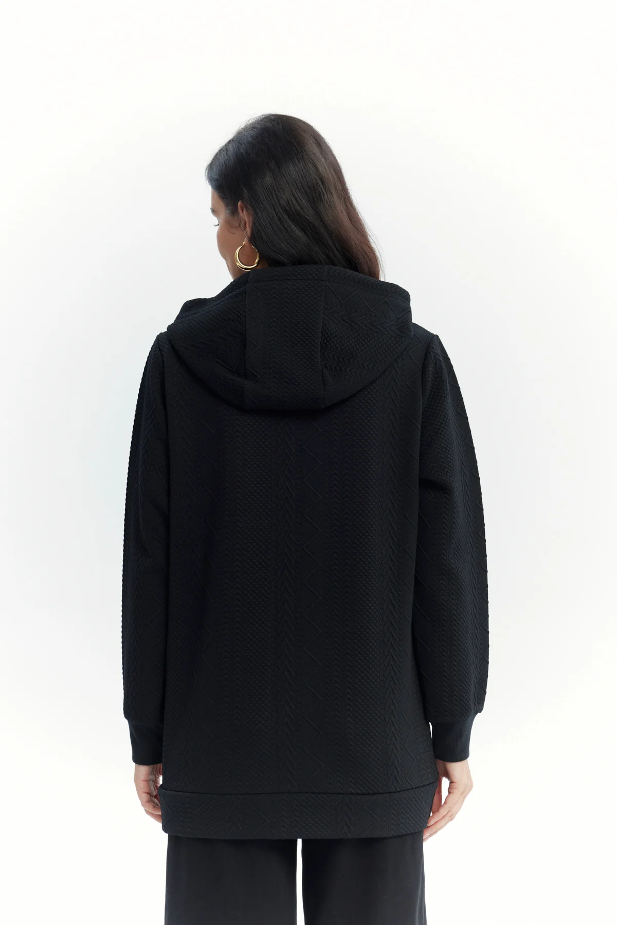Polerón Mujer Slim Cuello Con Cierre Negro - Image 3