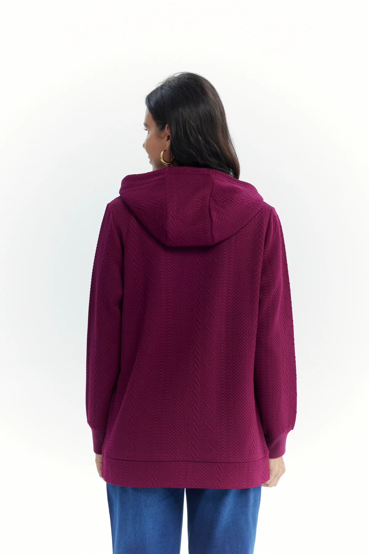 Polerón Mujer Slim Cuello Con Cierre Rojo - Image 3