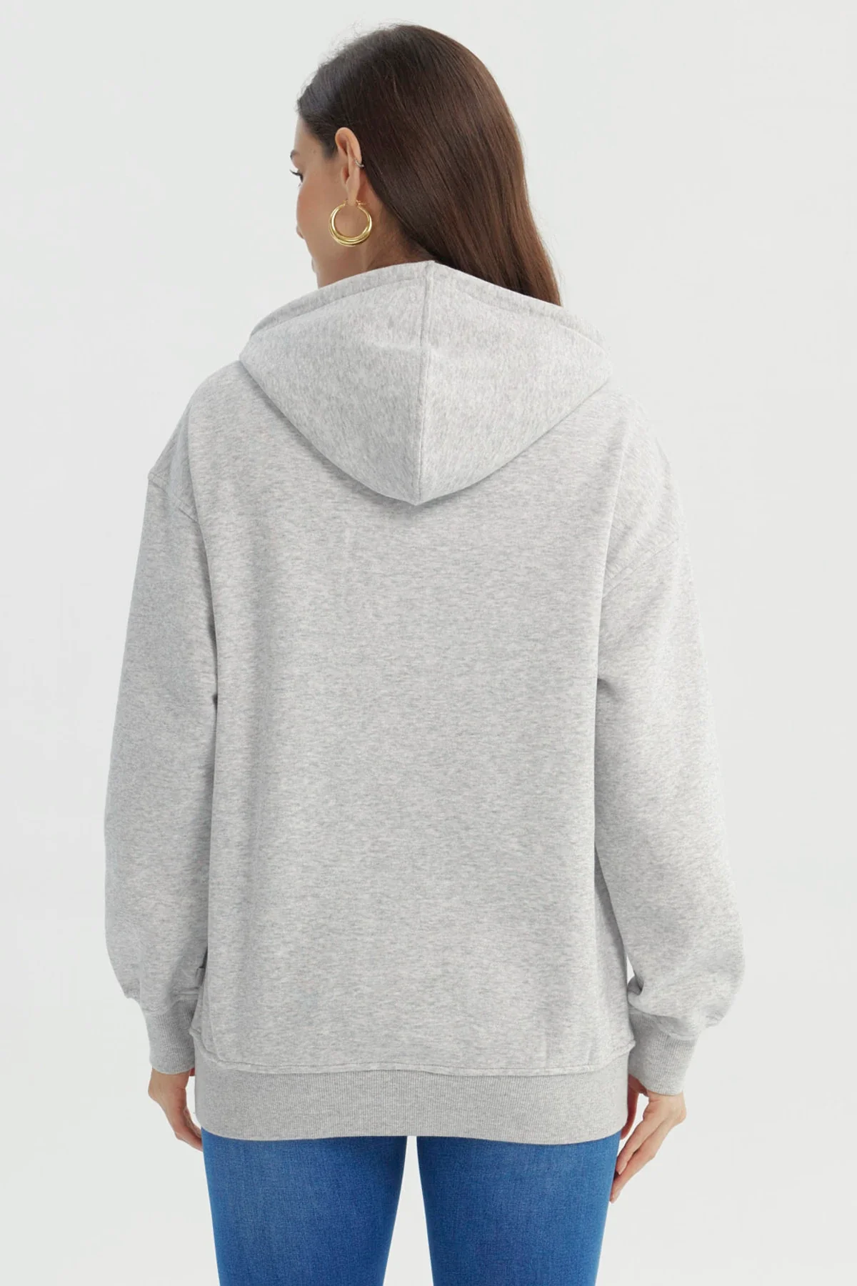 Polerón Mujer Slim Gris Melange - Image 3