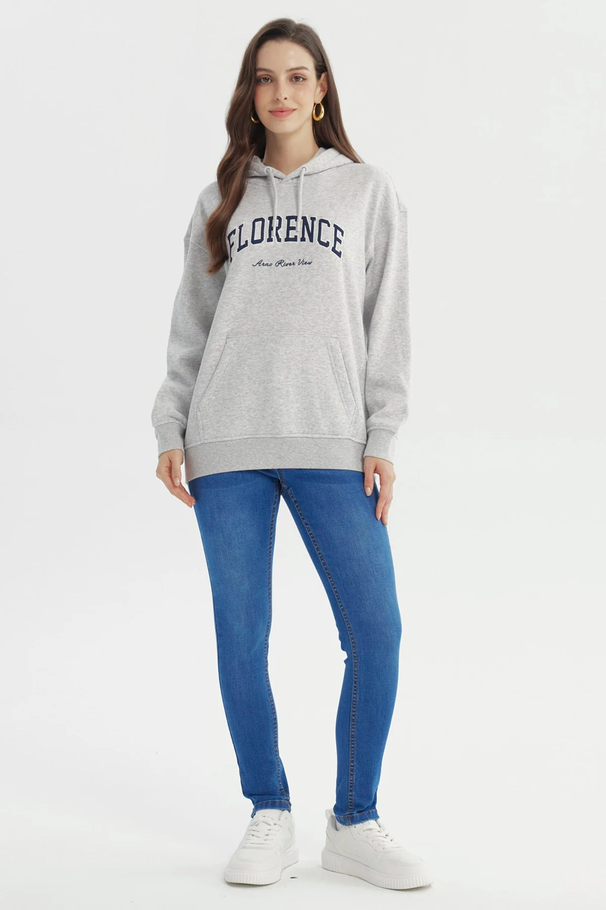 Polerón Mujer Slim Gris Melange - Image 4