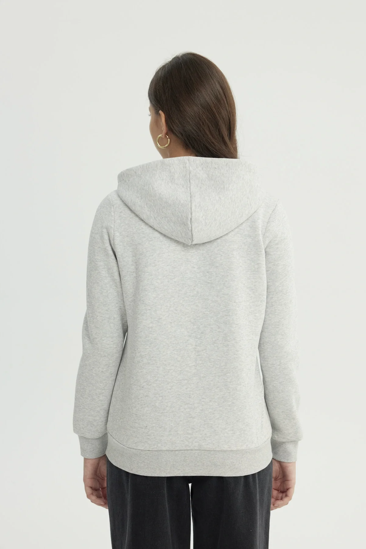 Polerón Mujer Slim Gris Melange - Image 3