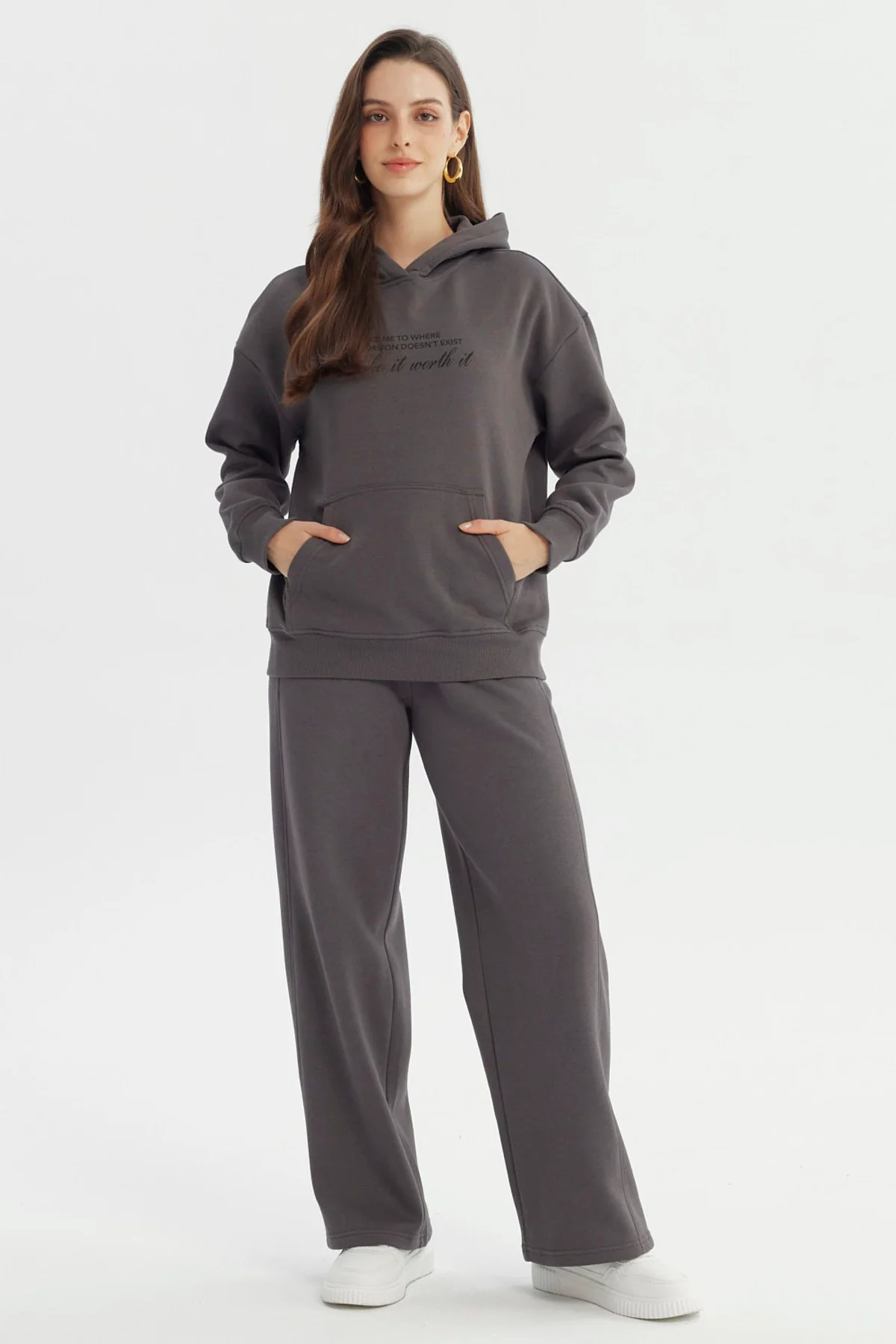 Polerón Mujer Slim Gris Oscuro - Image 4