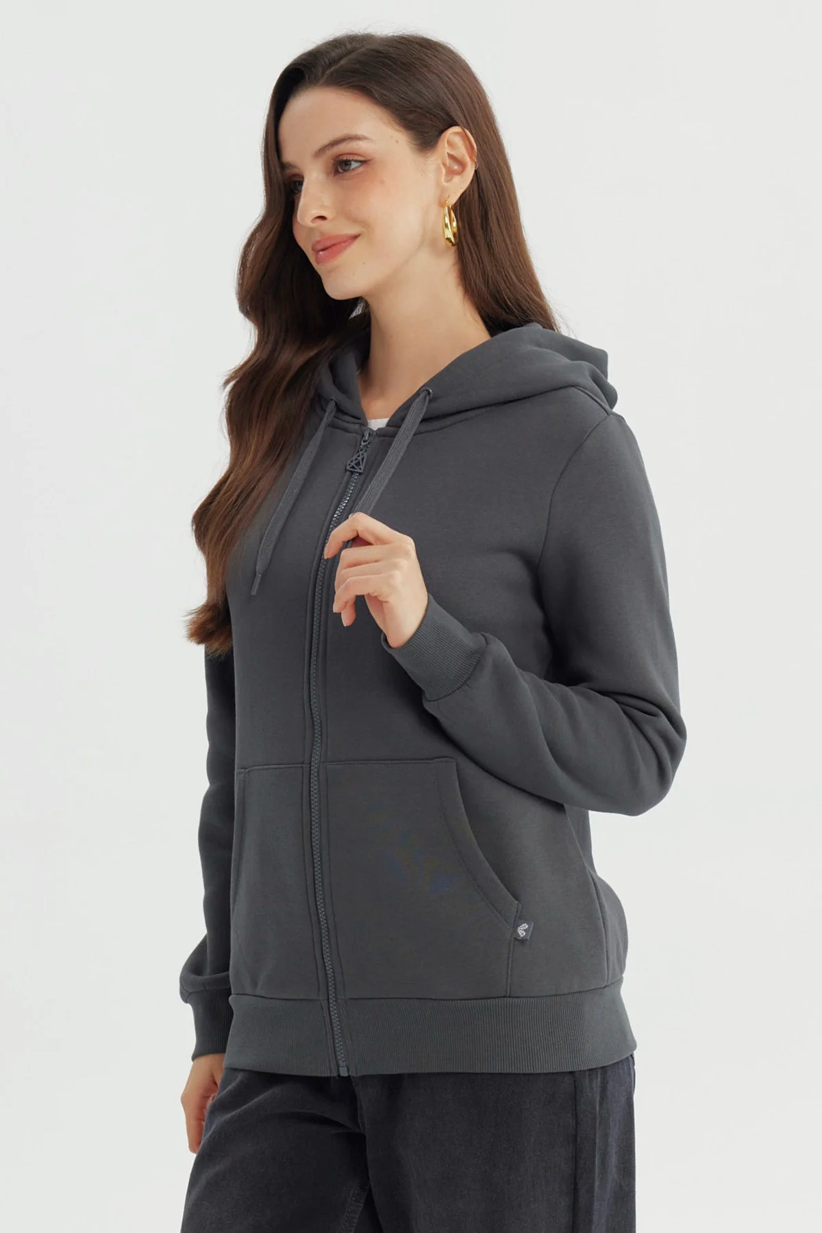 Polerón Mujer Slim Gris Oscuro - Image 2