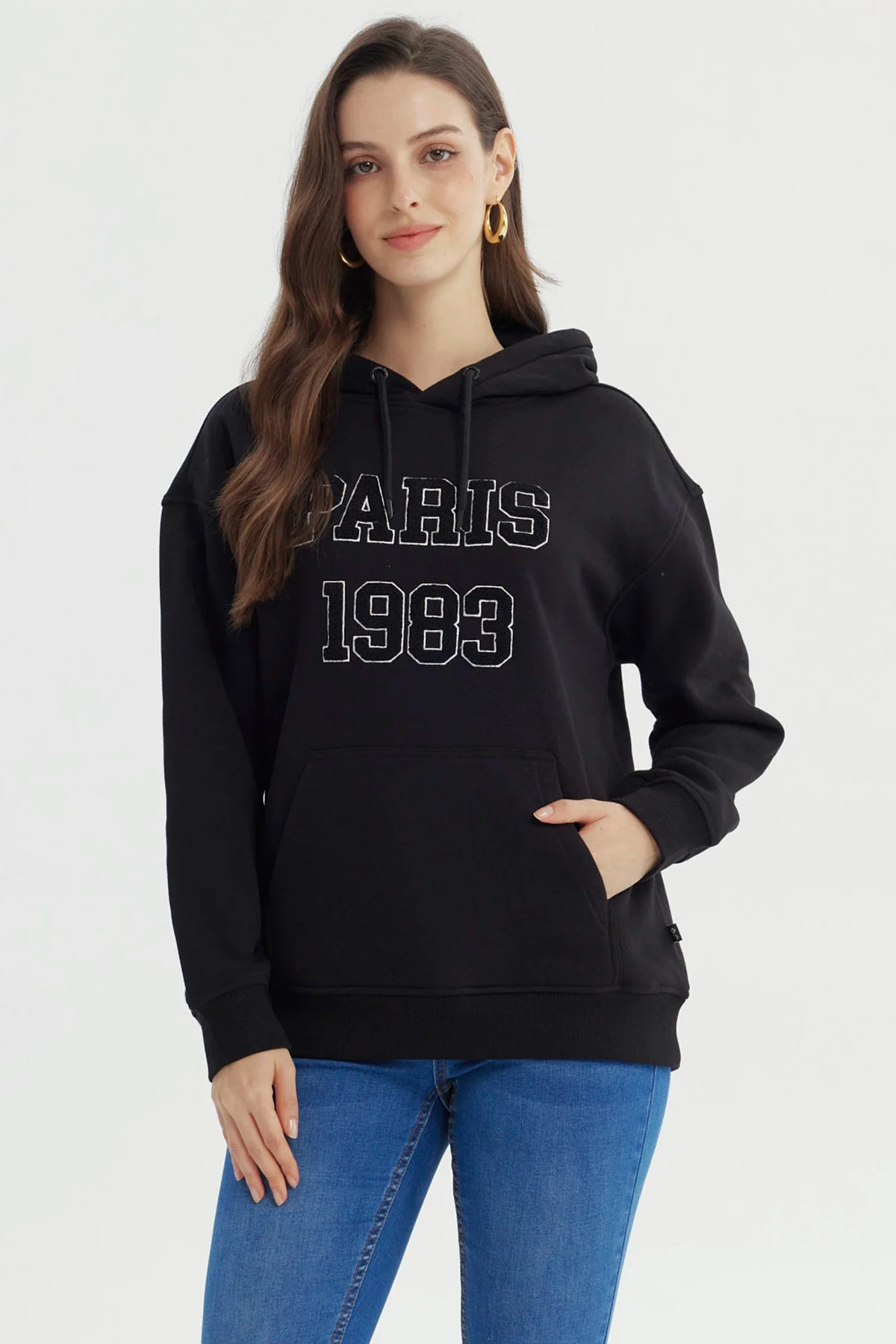 Polerón Mujer Slim Negro