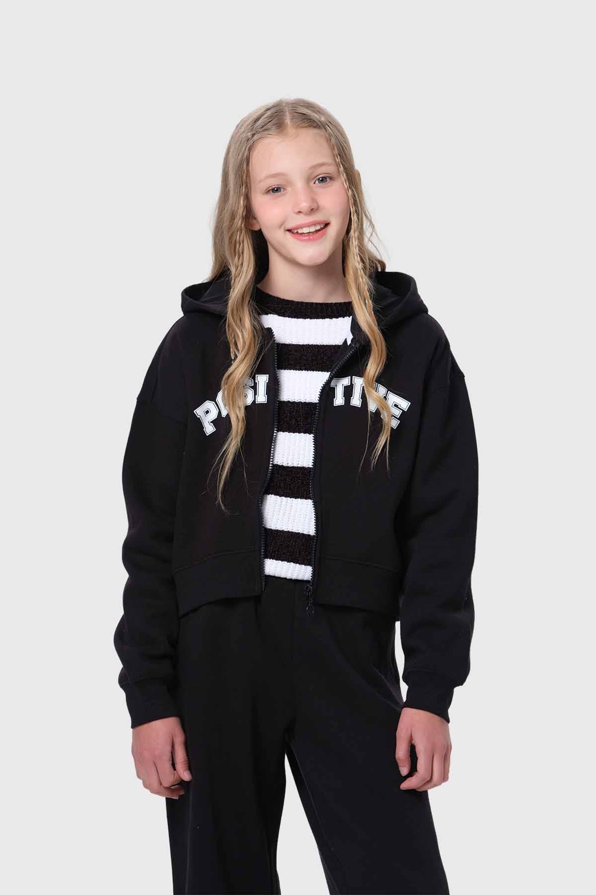 Polerón Niña Print Negro - Image 2