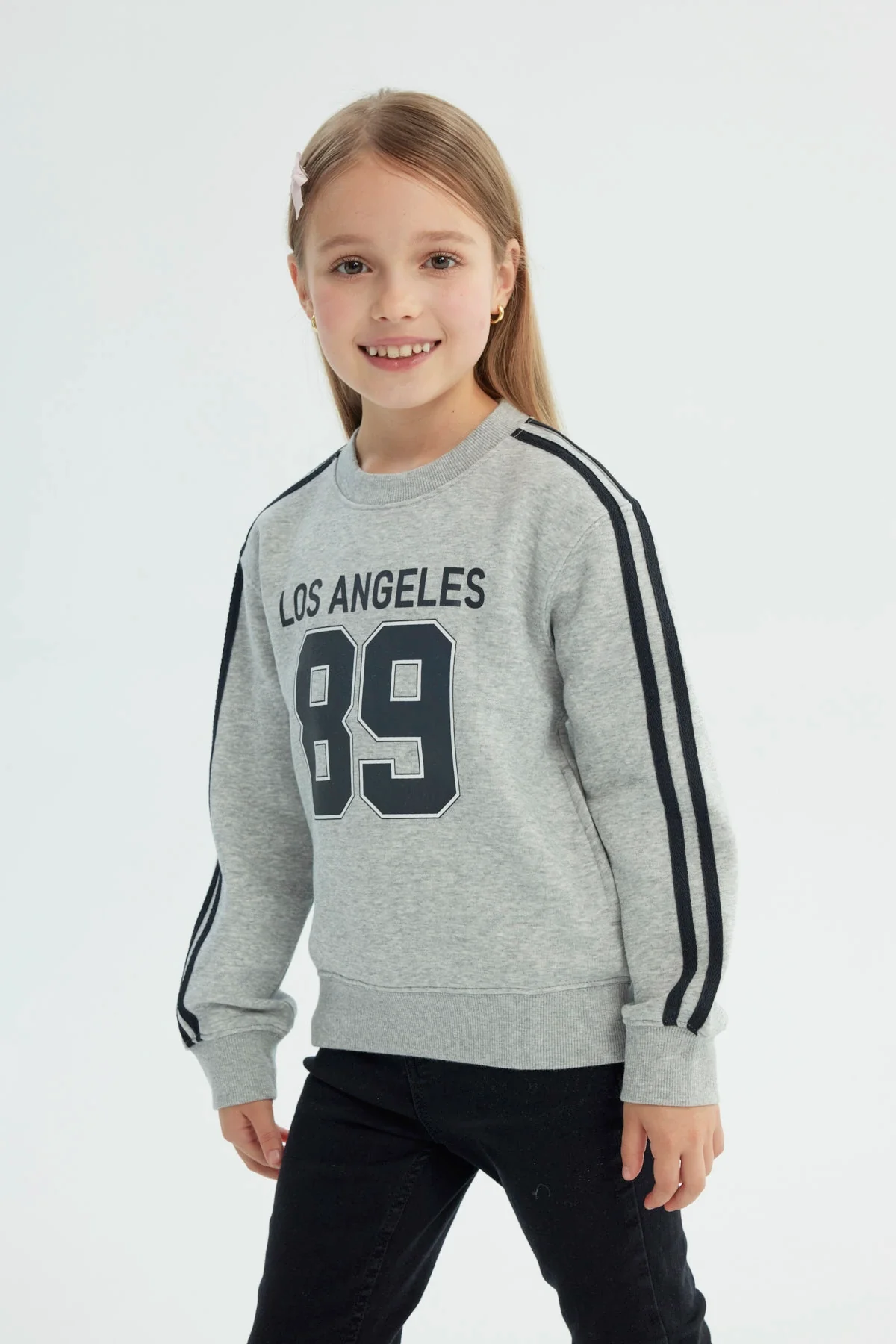 Polerón Niña Classic Gris Melange - Image 2