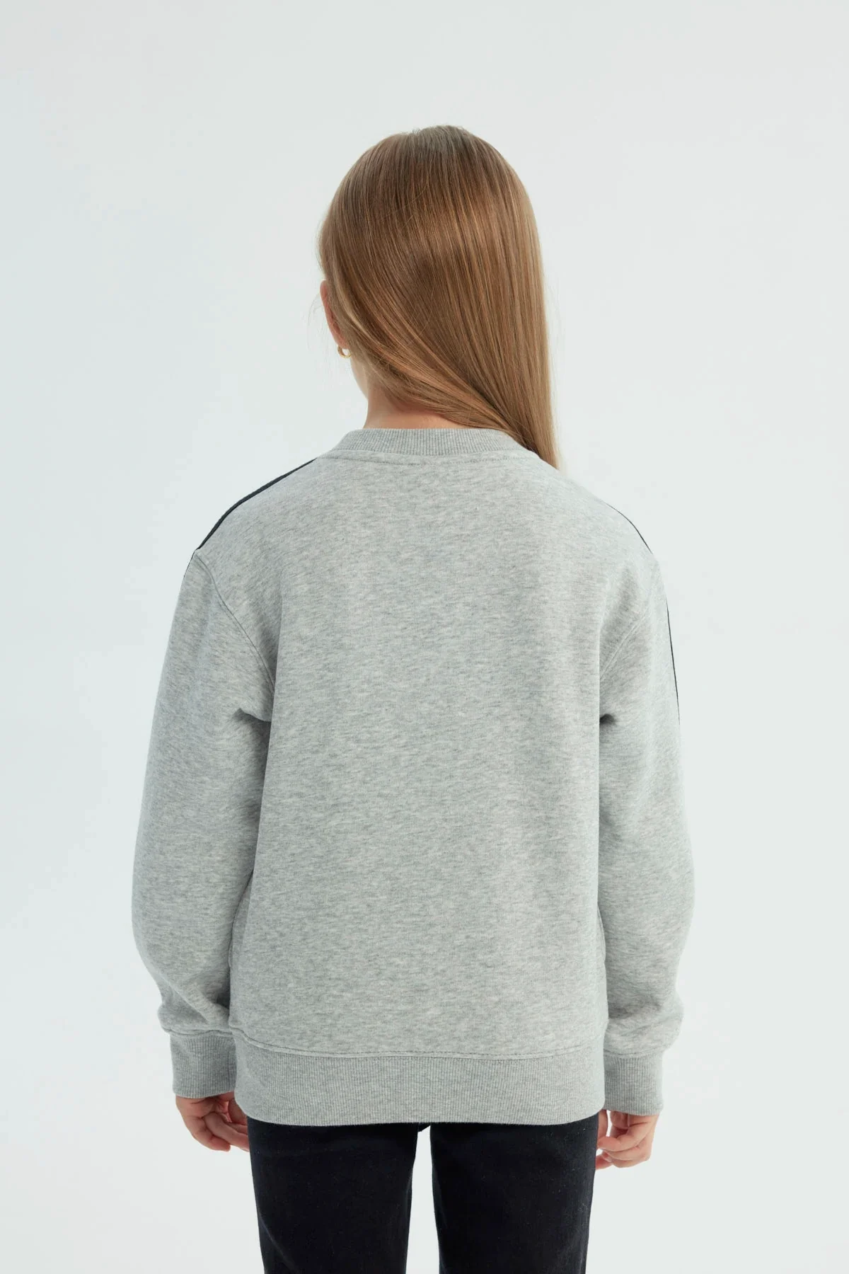 Polerón Niña Classic Gris Melange - Image 3