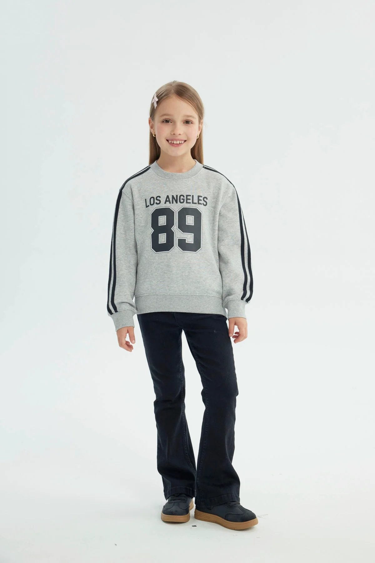 Polerón Niña Classic Gris Melange - Image 4