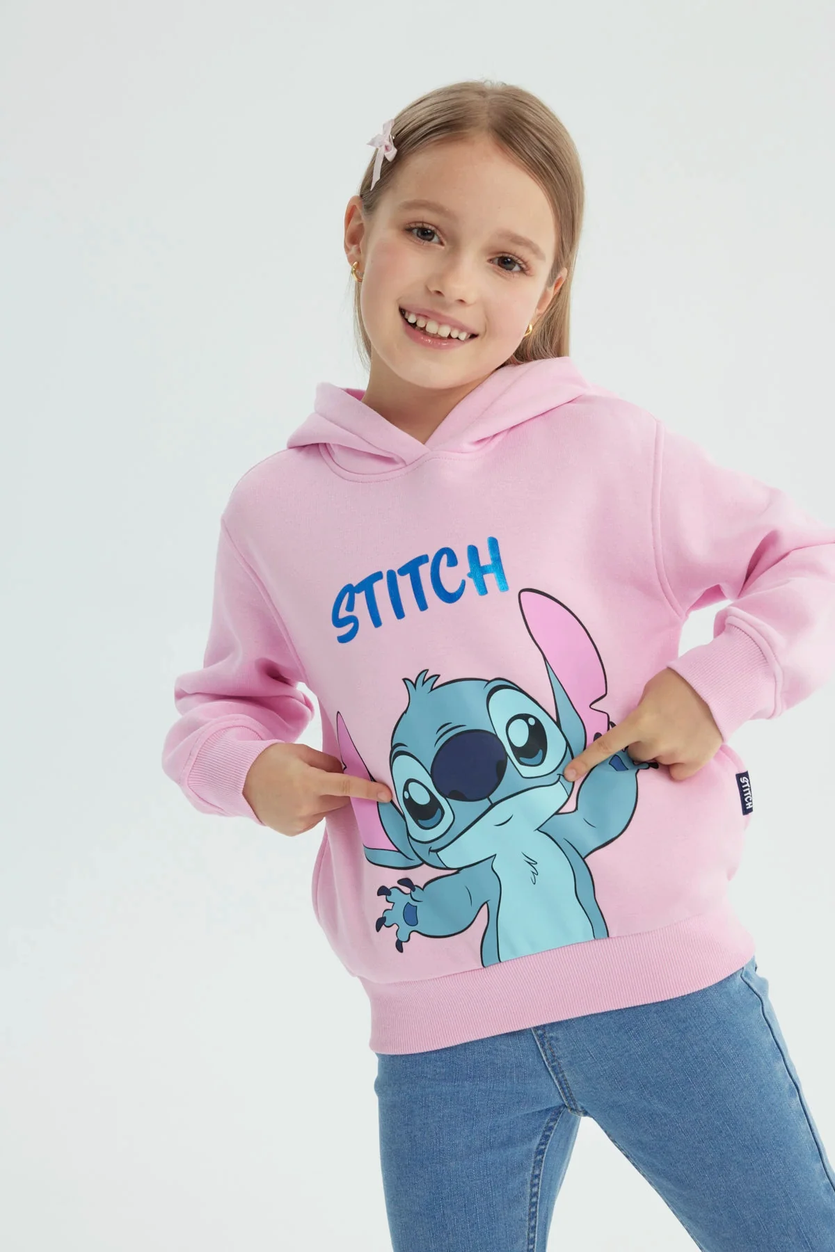 Polerón Niña Lilo And Stitch Rosado