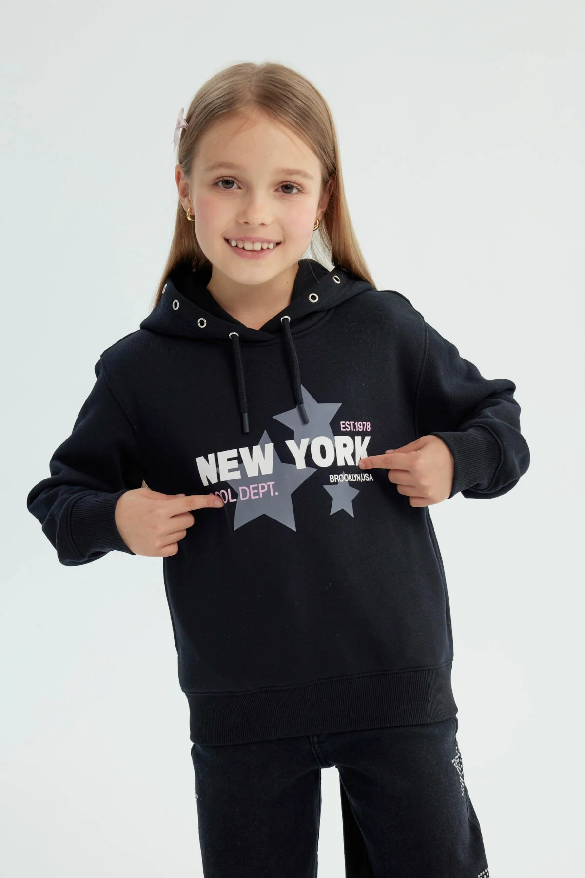 Polerón Niña Regular Negro