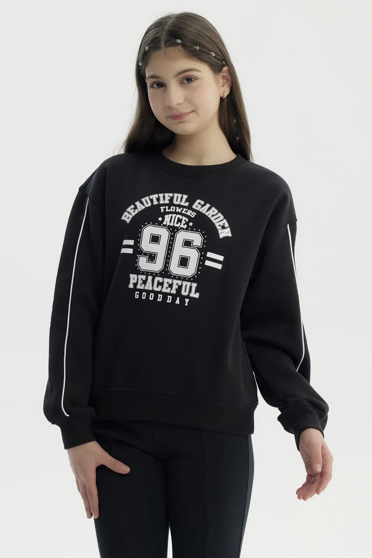 Polerón Niña Slim Negro