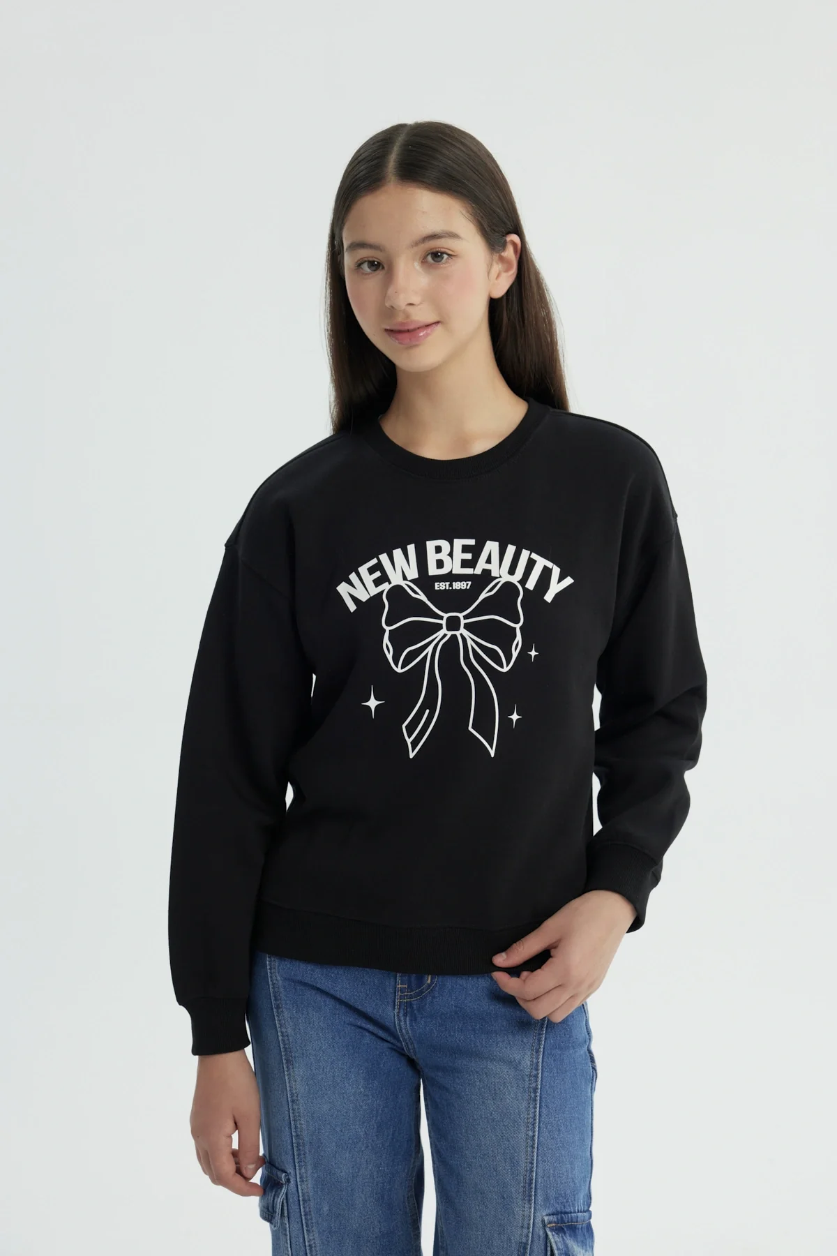 Polerón Niña Slim Negro