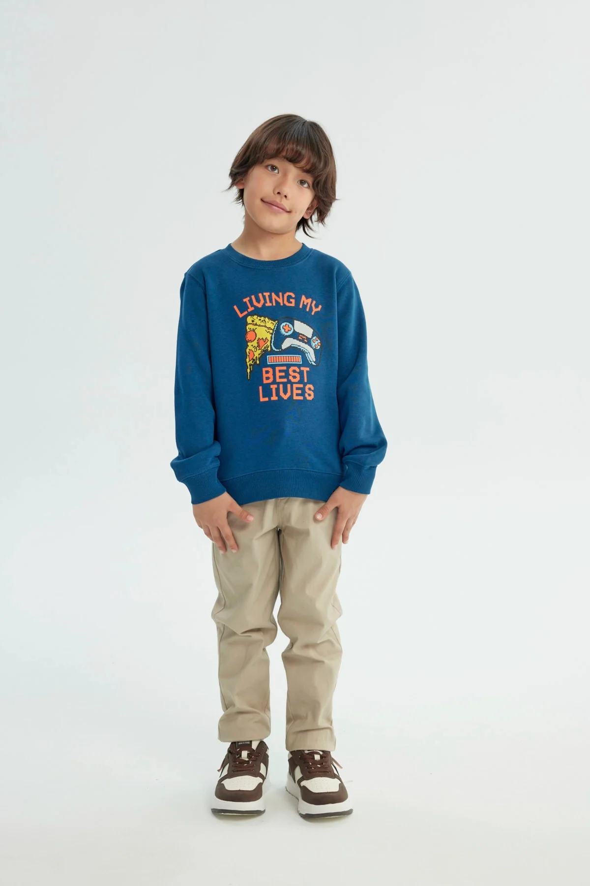 Polerón Niño Slim Azul Petroleo - Image 4