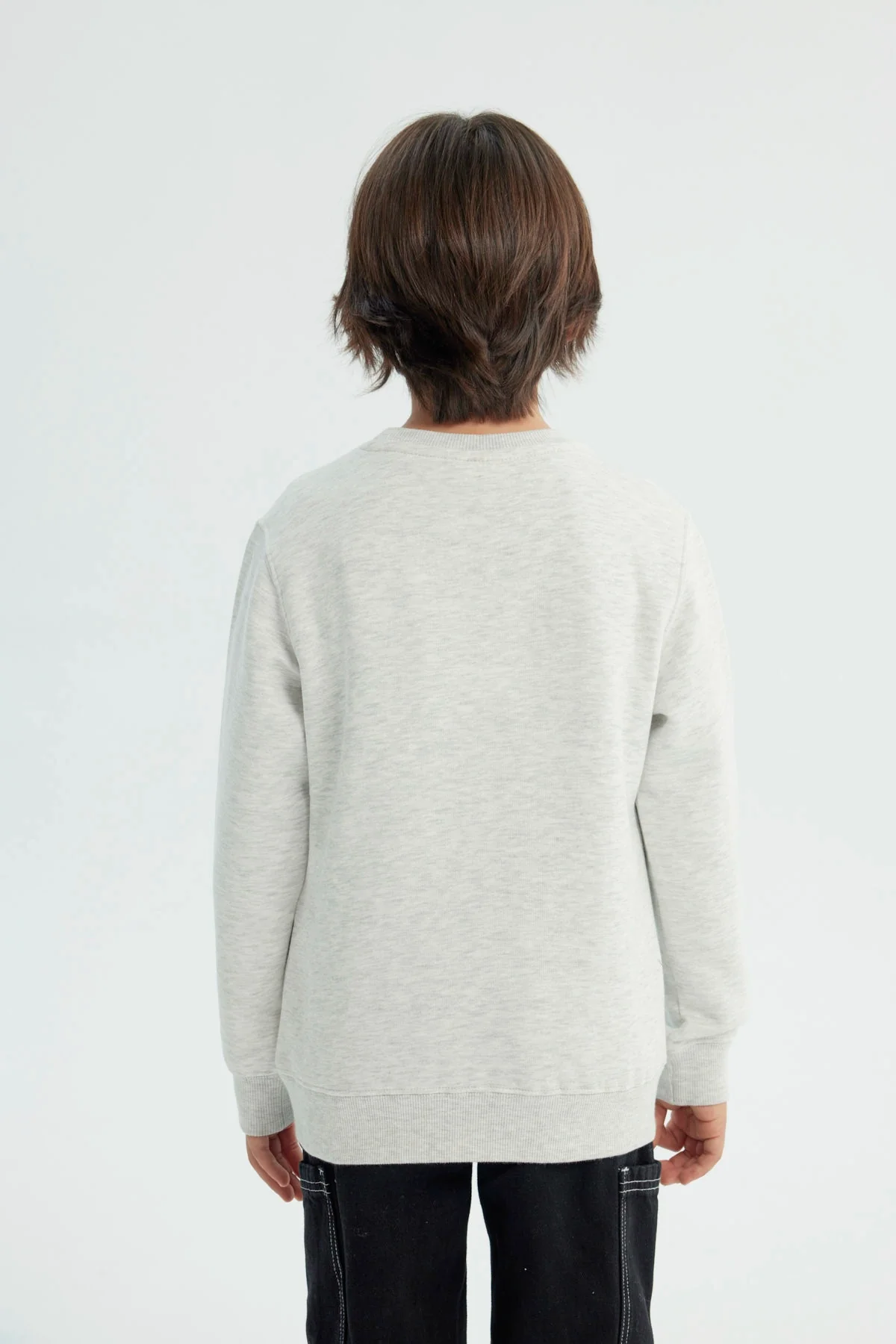 Polerón Niño Slim Gris Melange - Image 3